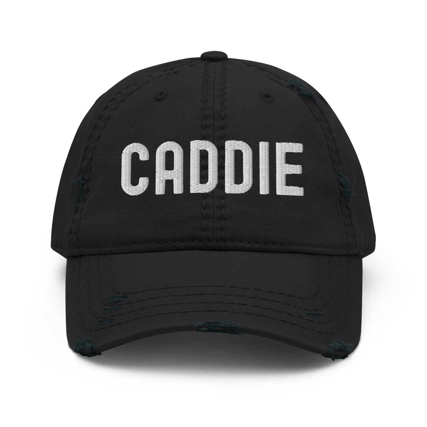 Funny Golfer Gifts  Distressed Cap Black Caddie Distressed Hat