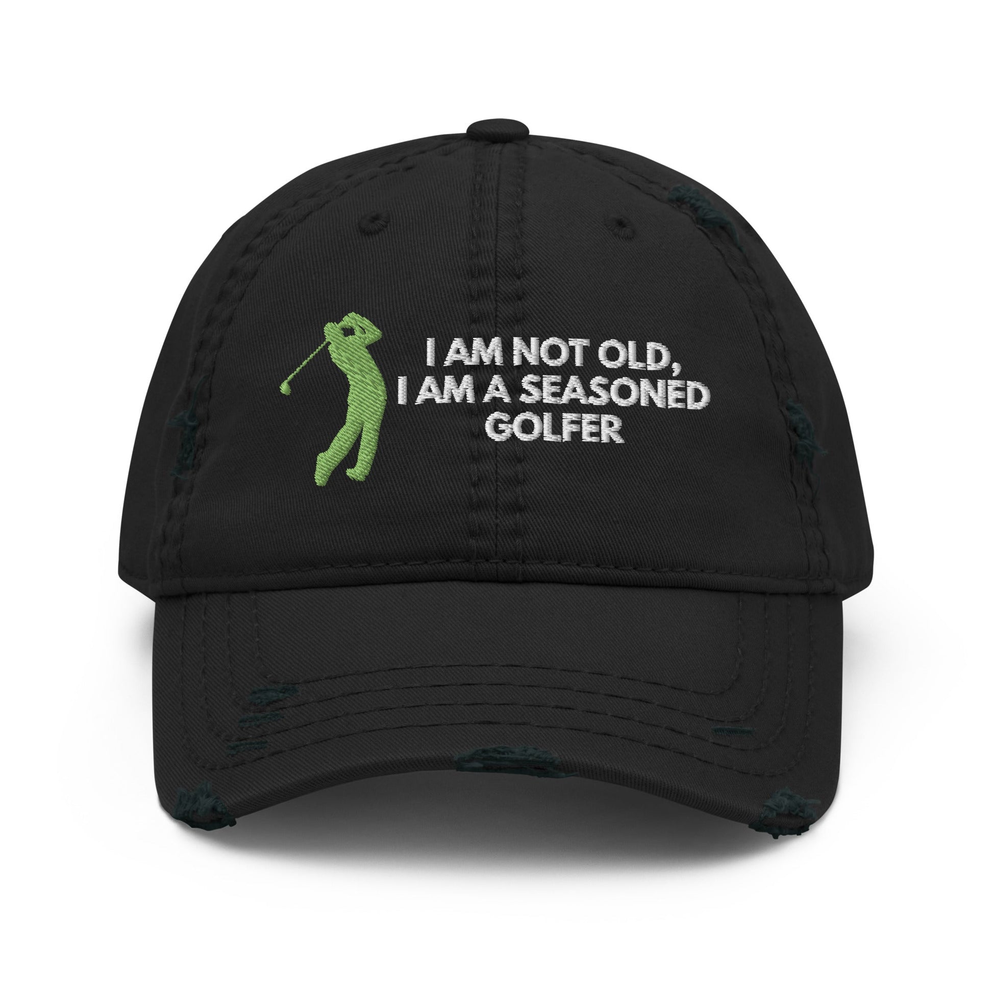 Funny Golfer Gifts  Distressed Cap Black Im Not Old I Am A Seasoned Golfer Hat Distressed Hat