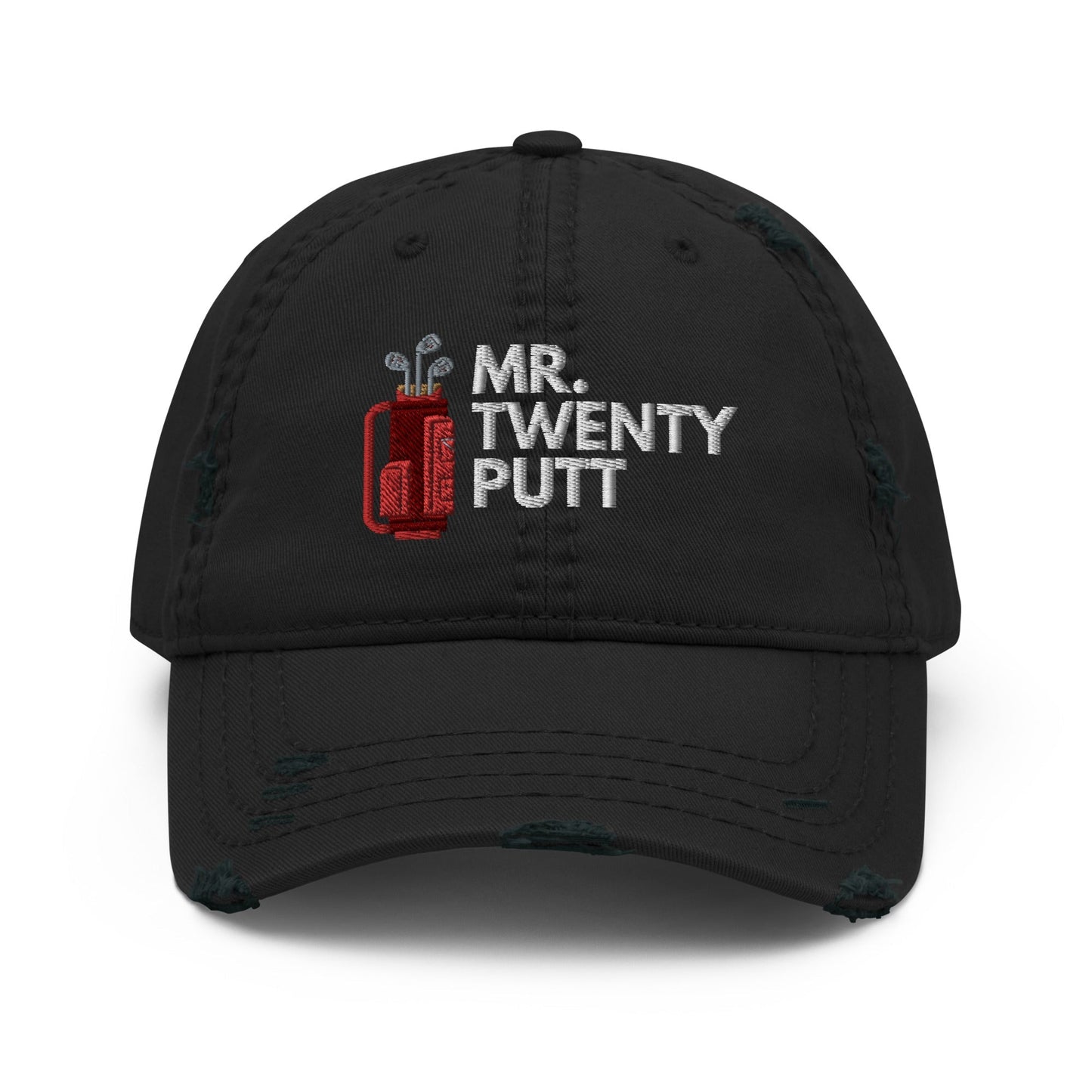 Funny Golfer Gifts  Distressed Cap Black Mr. Twenty Putt Distressed Hat