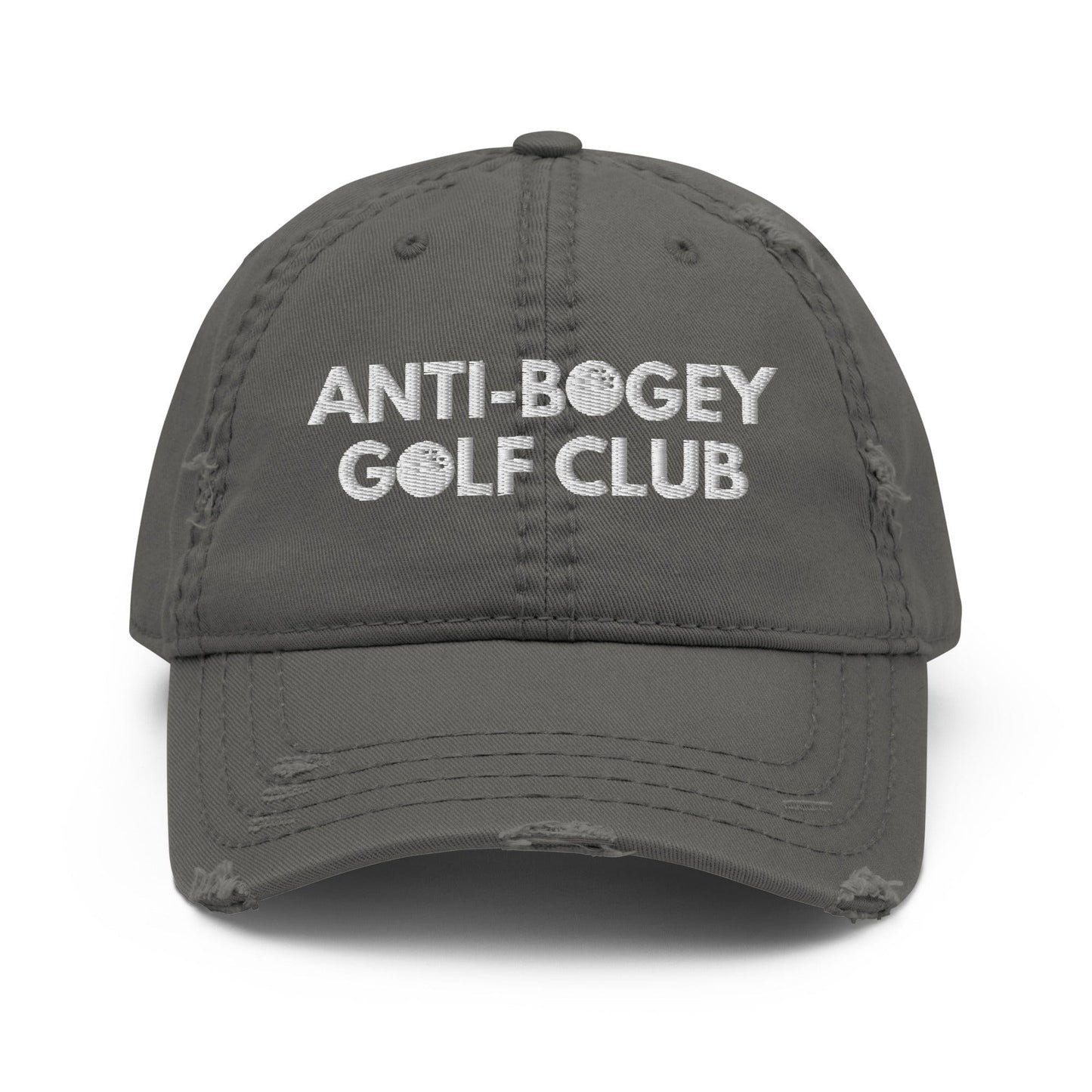 Funny Golfer Gifts  Distressed Cap Charcoal Grey Anti-Bogey Golf Club Hat Distressed Hat