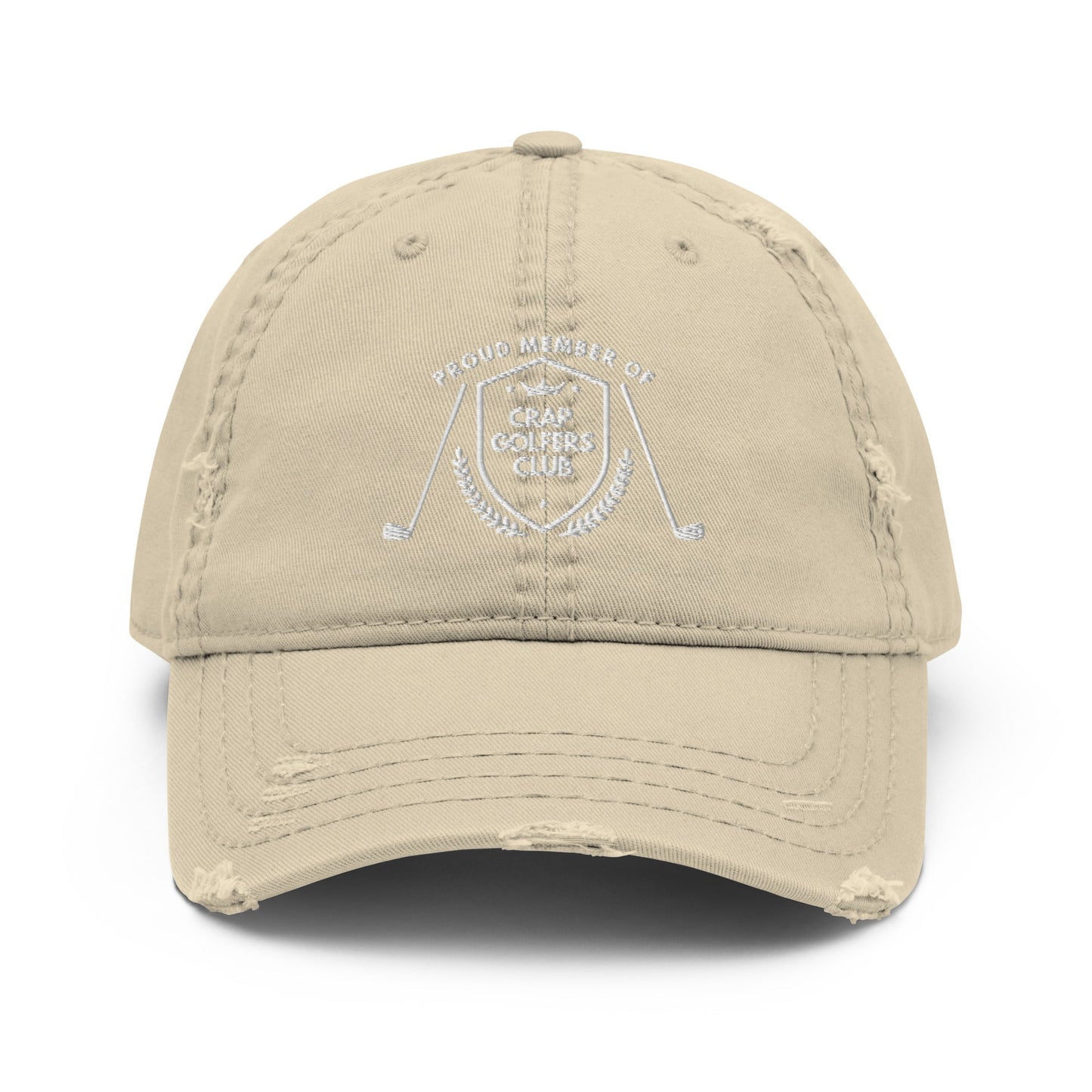 Funny Golfer Gifts  Distressed Cap Khaki Crap Golfers Club Distressed Hat