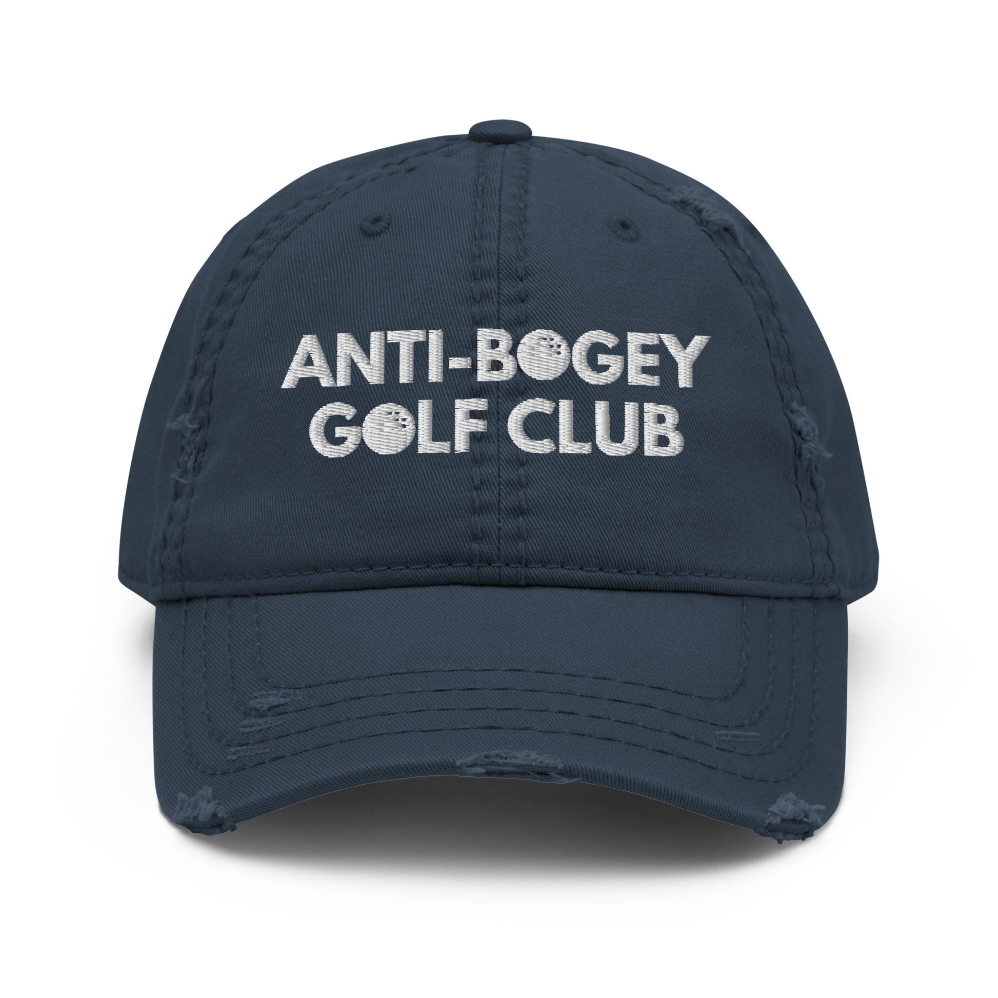 Funny Golfer Gifts  Distressed Cap Navy Anti-Bogey Golf Club Hat Distressed Hat