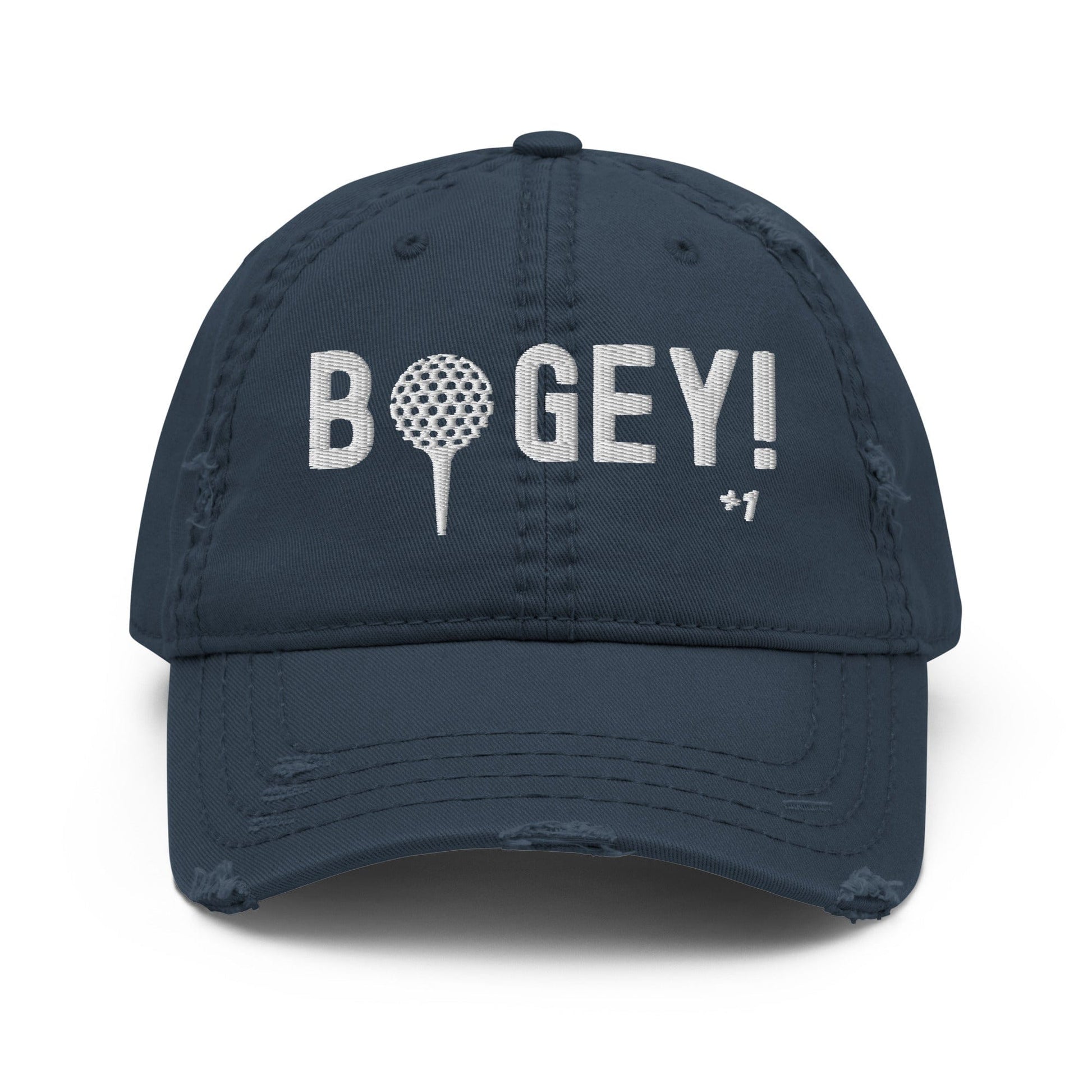 Funny Golfer Gifts  Distressed Cap Navy Bogey Hat Distressed Hat