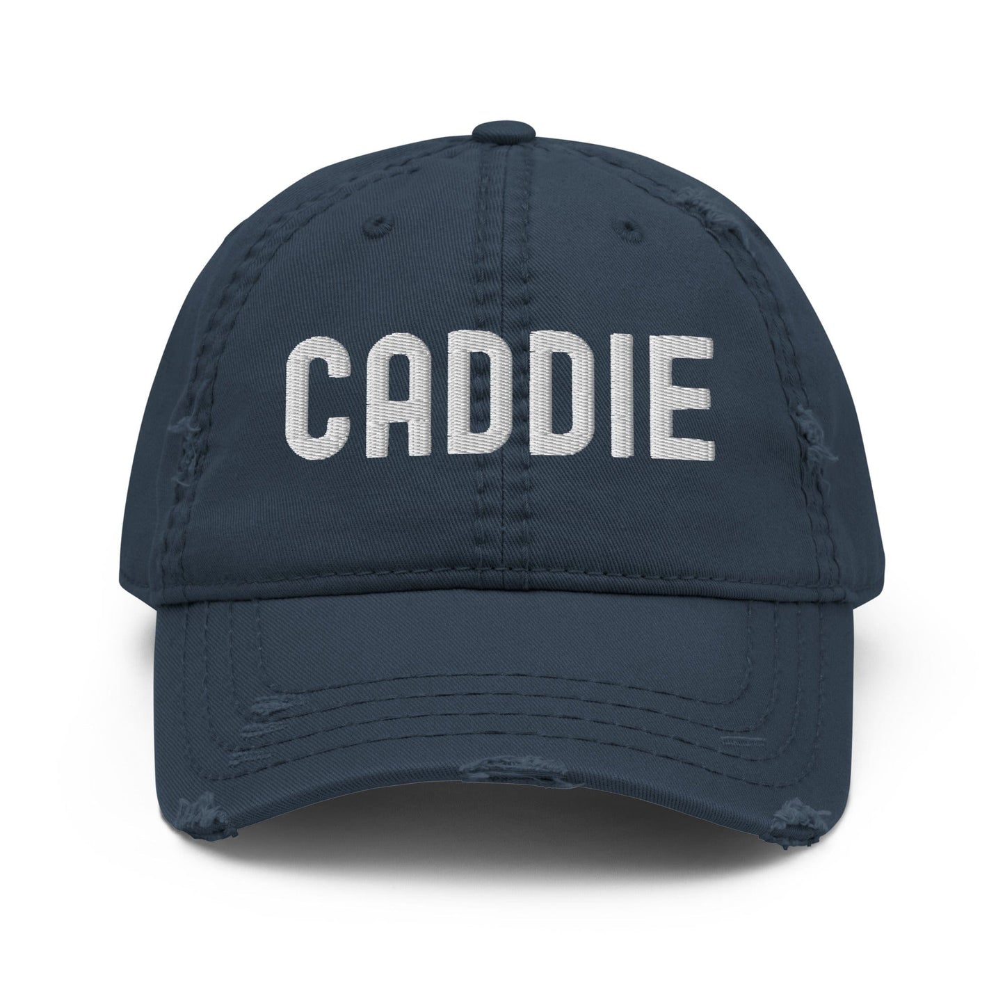 Funny Golfer Gifts  Distressed Cap Navy Caddie Distressed Hat