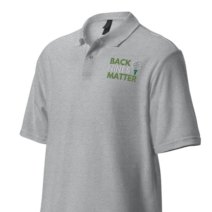 Funny Golfer Gifts  Polo Shirt Back Nines Matter Unisex Pique Polo Shirt
