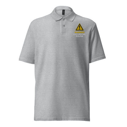 Funny Golfer Gifts  Polo Shirt Sport Grey / S Warning Hazardous Golfer Unisex Pique Polo Shirt