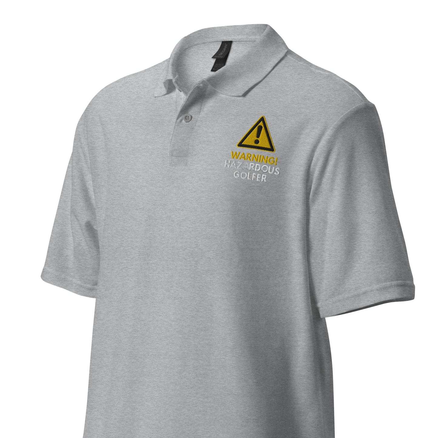 Funny Golfer Gifts  Polo Shirt Warning Hazardous Golfer Unisex Pique Polo Shirt
