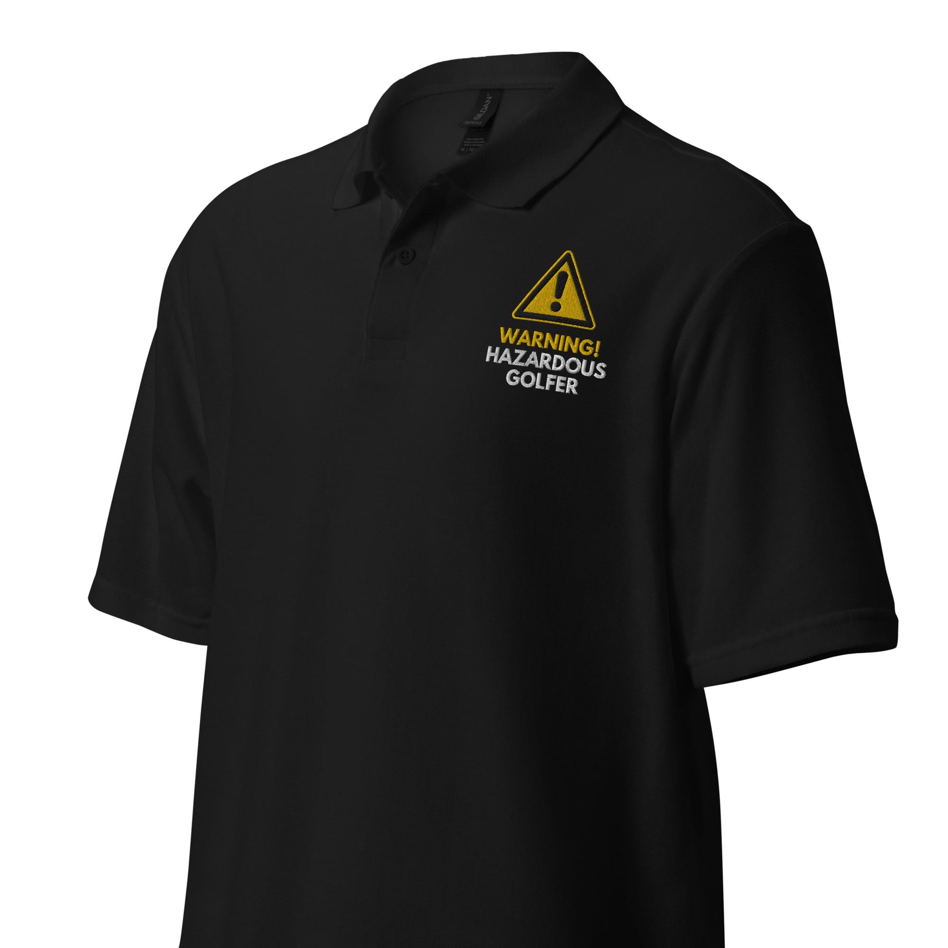 Funny Golfer Gifts  Polo Shirt Warning Hazardous Golfer Unisex Pique Polo Shirt