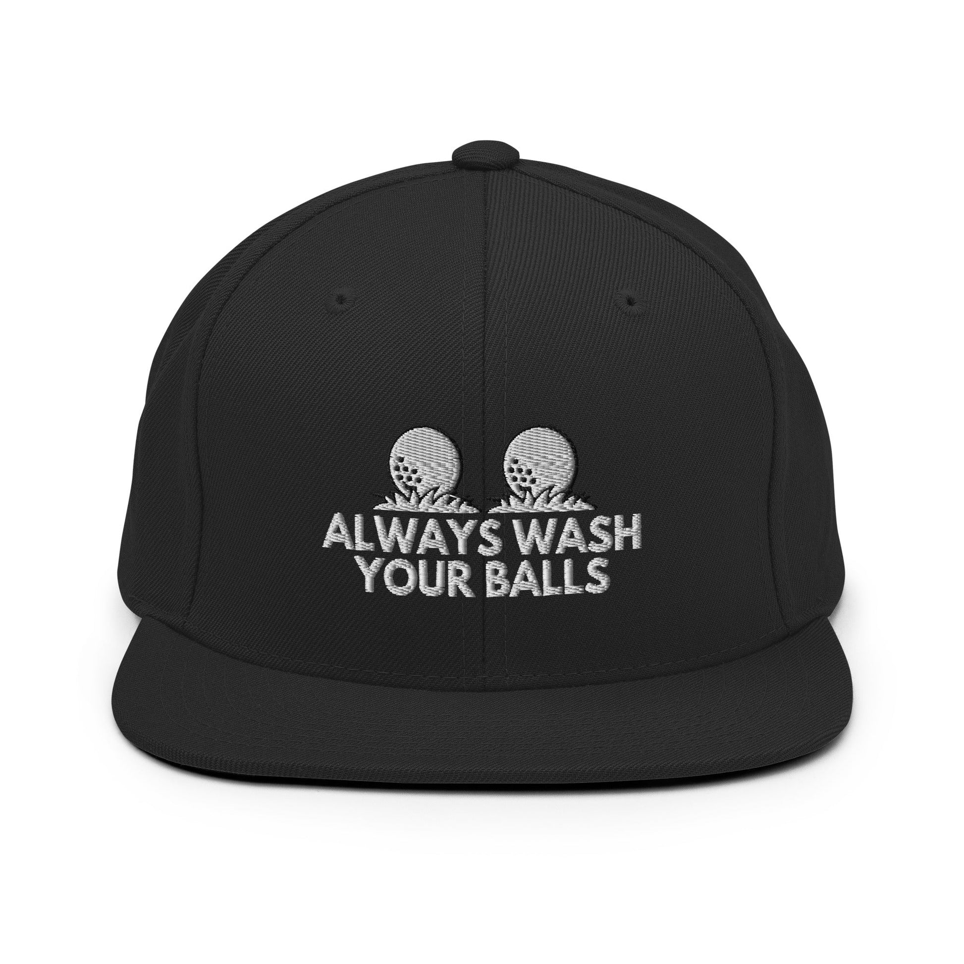 Funny Golfer Gifts  Snapback Hat Black Always Wash Your Balls Hat Snapback Hat