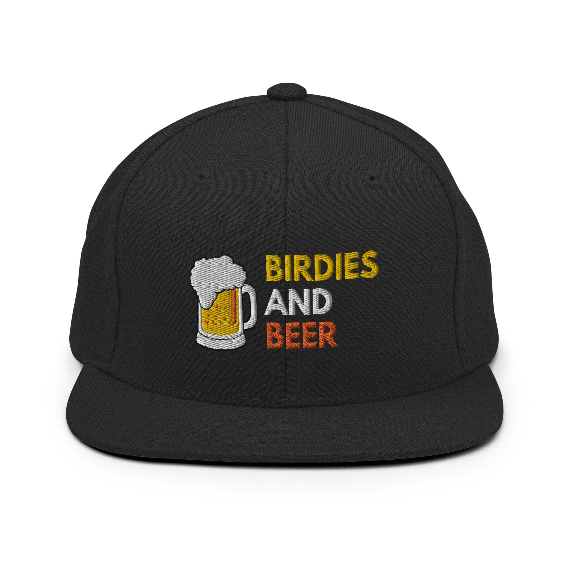 Funny Golfer Gifts  Snapback Hat Black Birdies and Beer Snapback Hat