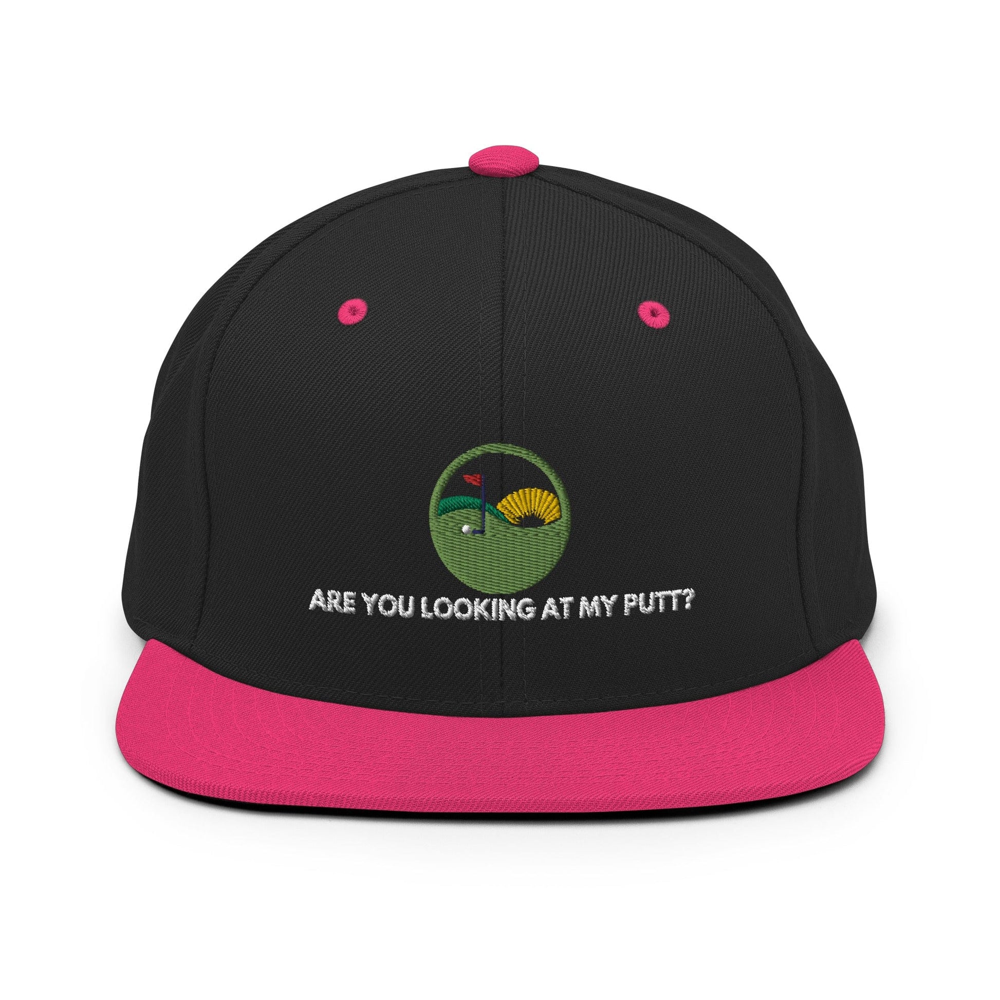 Funny Golfer Gifts  Snapback Hat Black/ Neon Pink Are you looking at my putt Snapback Hat