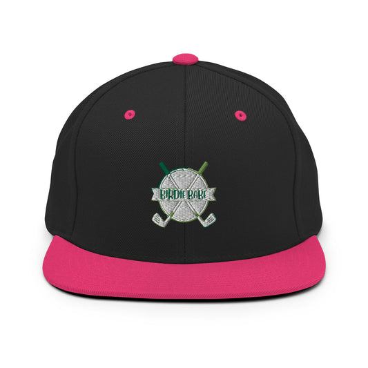 Funny Golfer Gifts  Snapback Hat Black/ Neon Pink Birdie Babe Snapback Hat