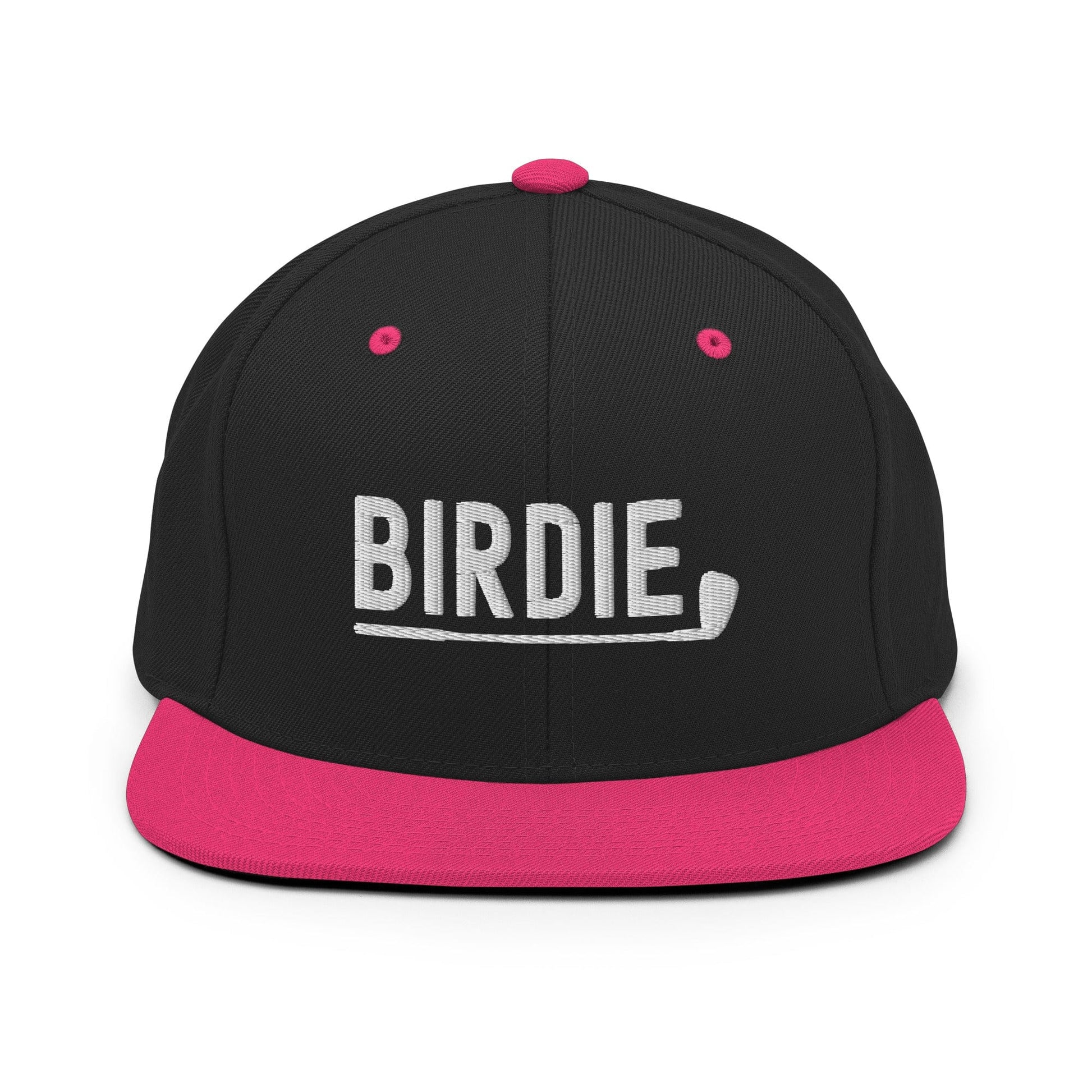 Funny Golfer Gifts  Snapback Hat Black/ Neon Pink Birdie Hat Snapback Hat