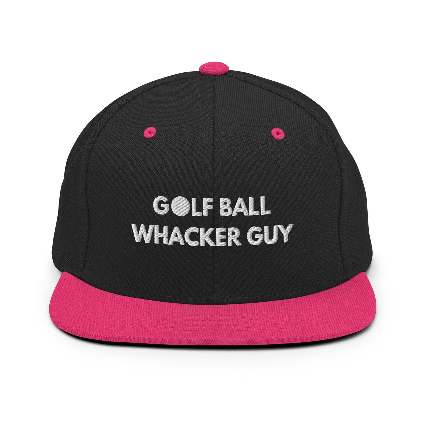 Funny Golfer Gifts  Snapback Hat Black/ Neon Pink Golf Ball Whacker Guy Hat Snapback Hat