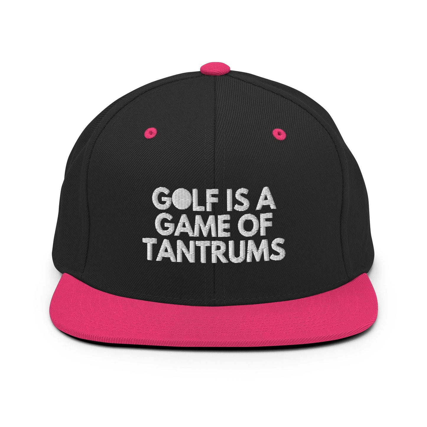 Funny Golfer Gifts  Snapback Hat Black/ Neon Pink Golf Is A Game Of Tantrums Hat Snapback Hat