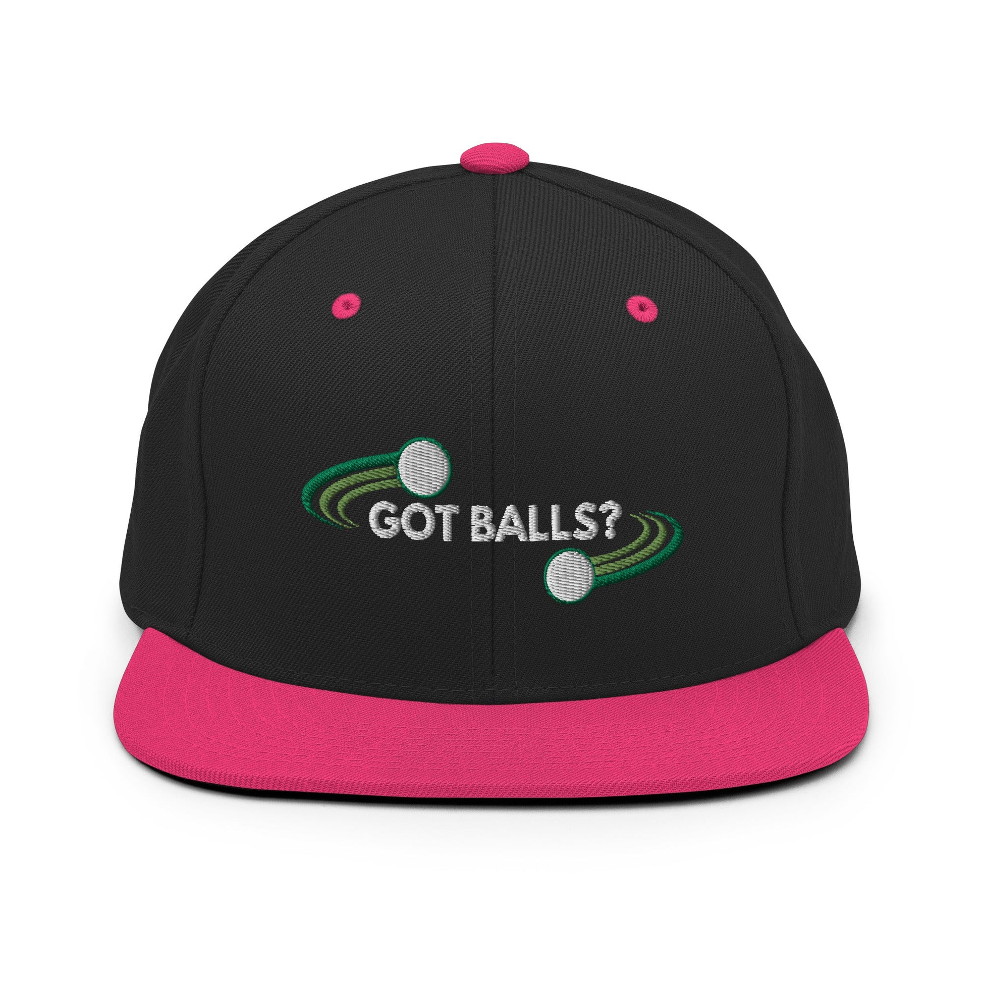 Funny Golfer Gifts  Snapback Hat Black/ Neon Pink Got Balls Snapback Hat