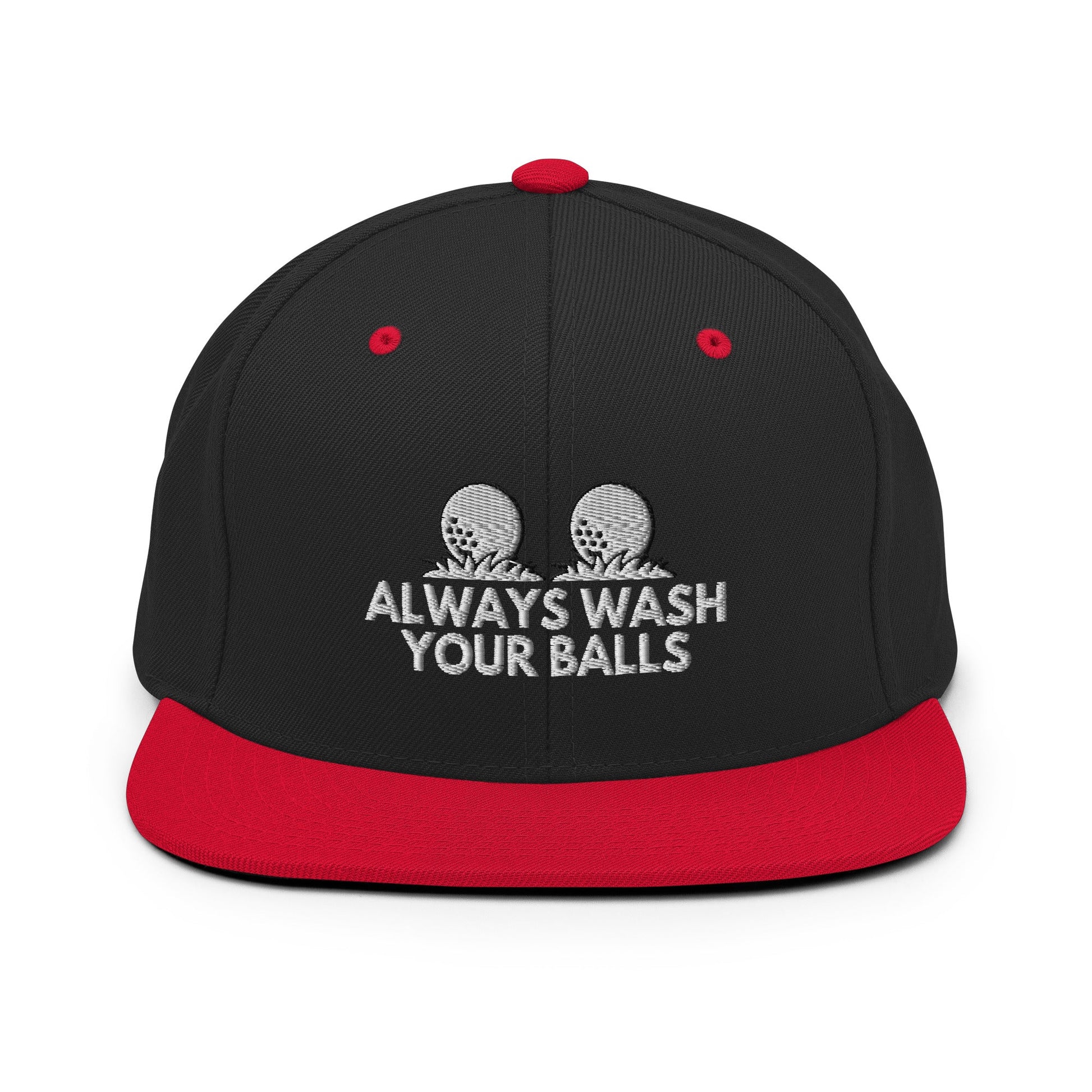 Funny Golfer Gifts  Snapback Hat Black/ Red Always Wash Your Balls Hat Snapback Hat