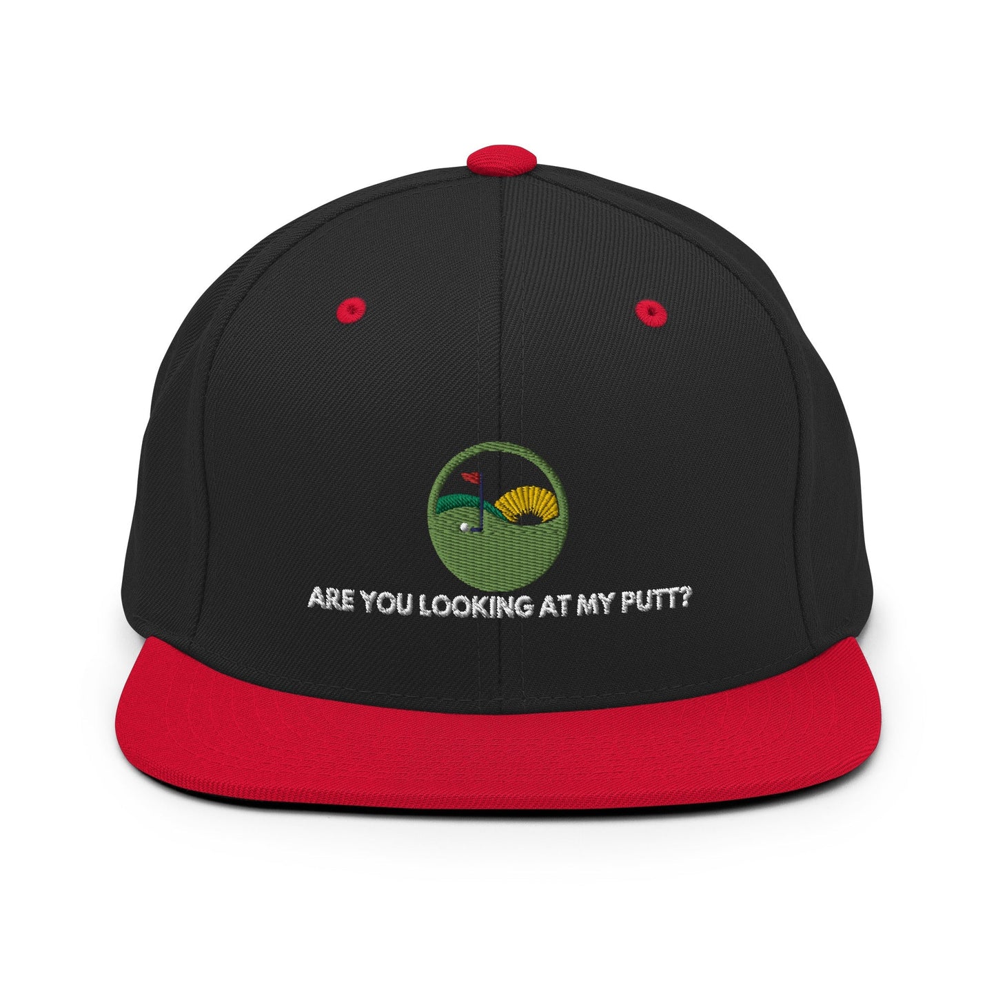 Funny Golfer Gifts  Snapback Hat Black/ Red Are you looking at my putt Snapback Hat