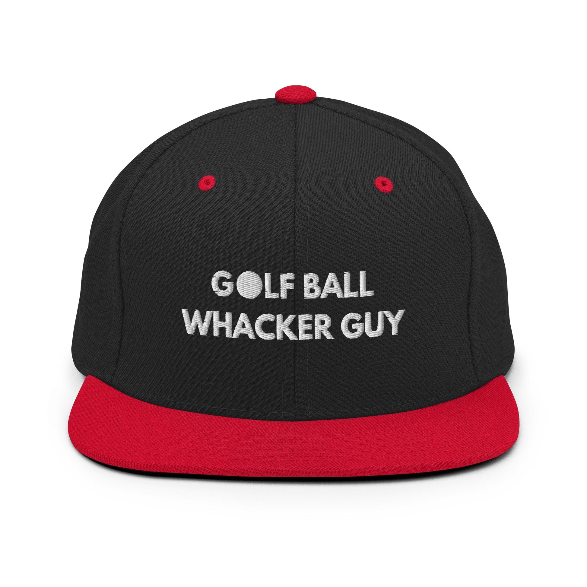 Funny Golfer Gifts  Snapback Hat Black/ Red Golf Ball Whacker Guy Hat Snapback Hat