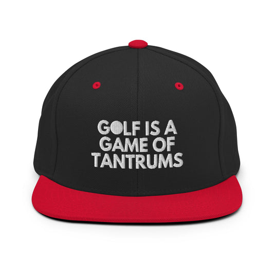 Funny Golfer Gifts  Snapback Hat Black/ Red Golf Is A Game Of Tantrums Hat Snapback Hat