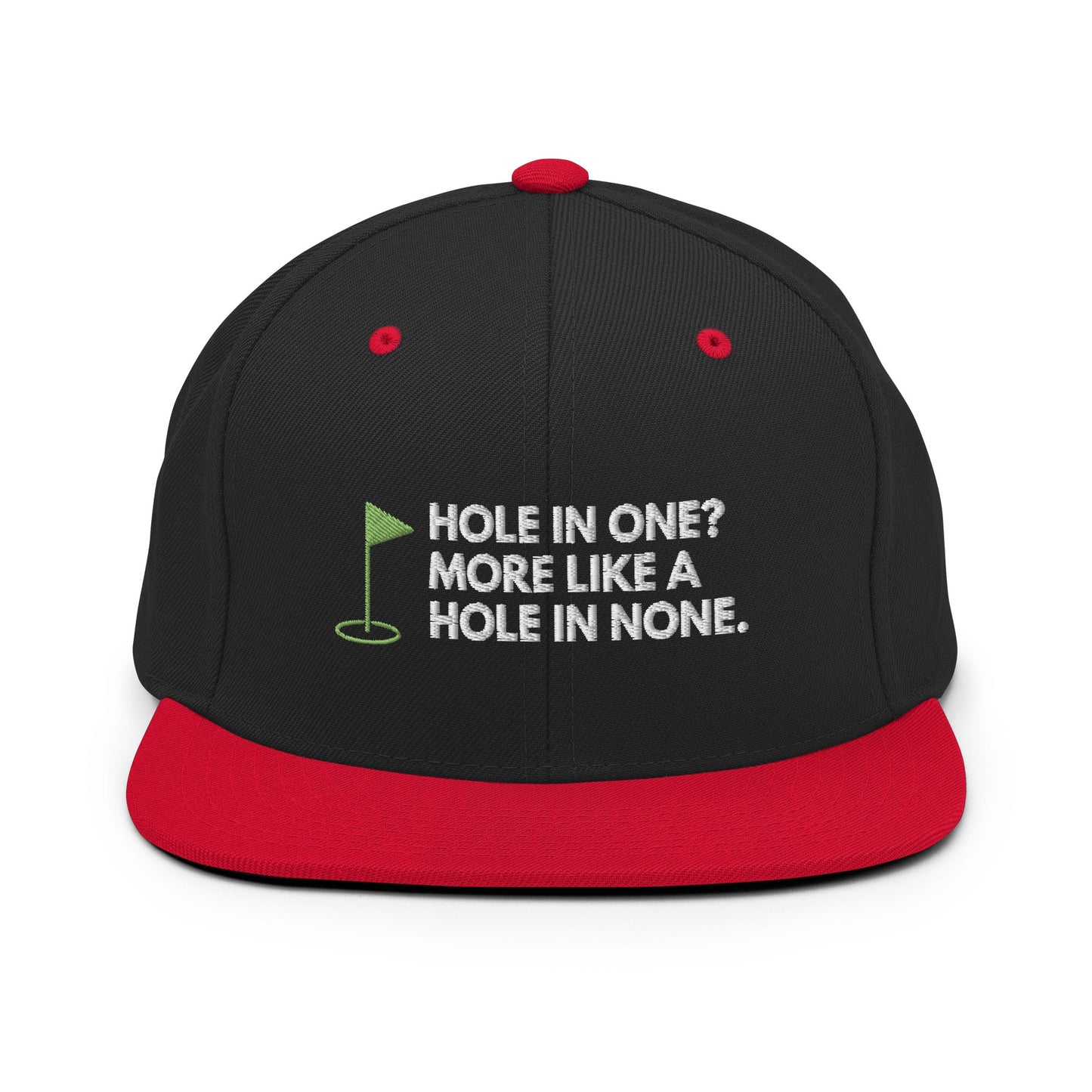 Funny Golfer Gifts  Snapback Hat Black/ Red Hole In One More Like Hole In None Hat Snapback Hat