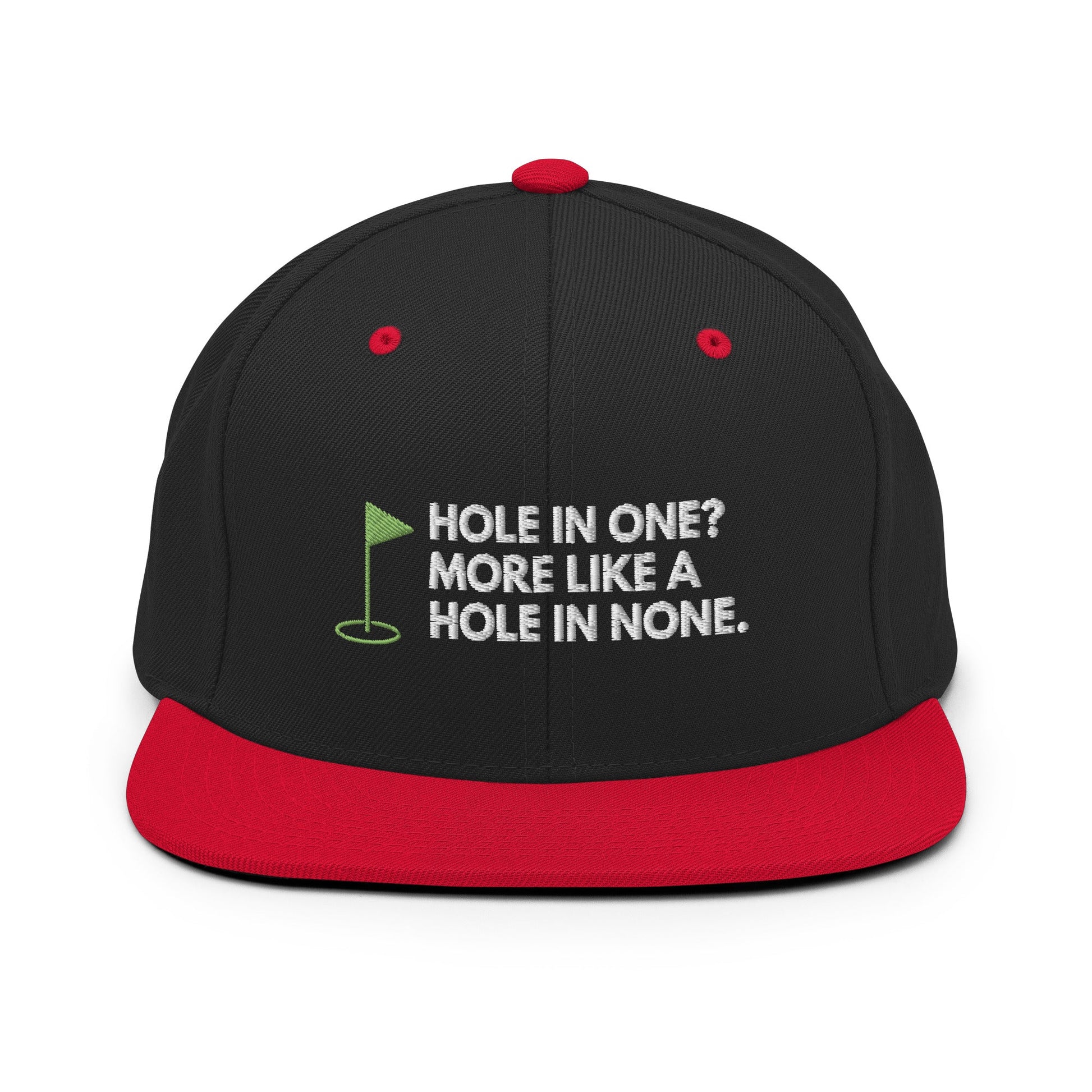 Funny Golfer Gifts  Snapback Hat Black/ Red Hole In One More Like Hole In None Hat Snapback Hat