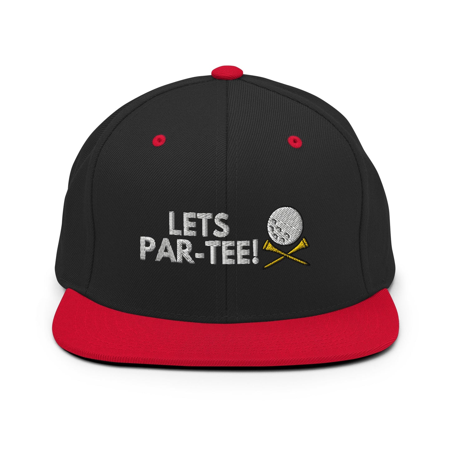 Funny Golfer Gifts  Snapback Hat Black/ Red Lets Par-Tee Hat Snapback Hat