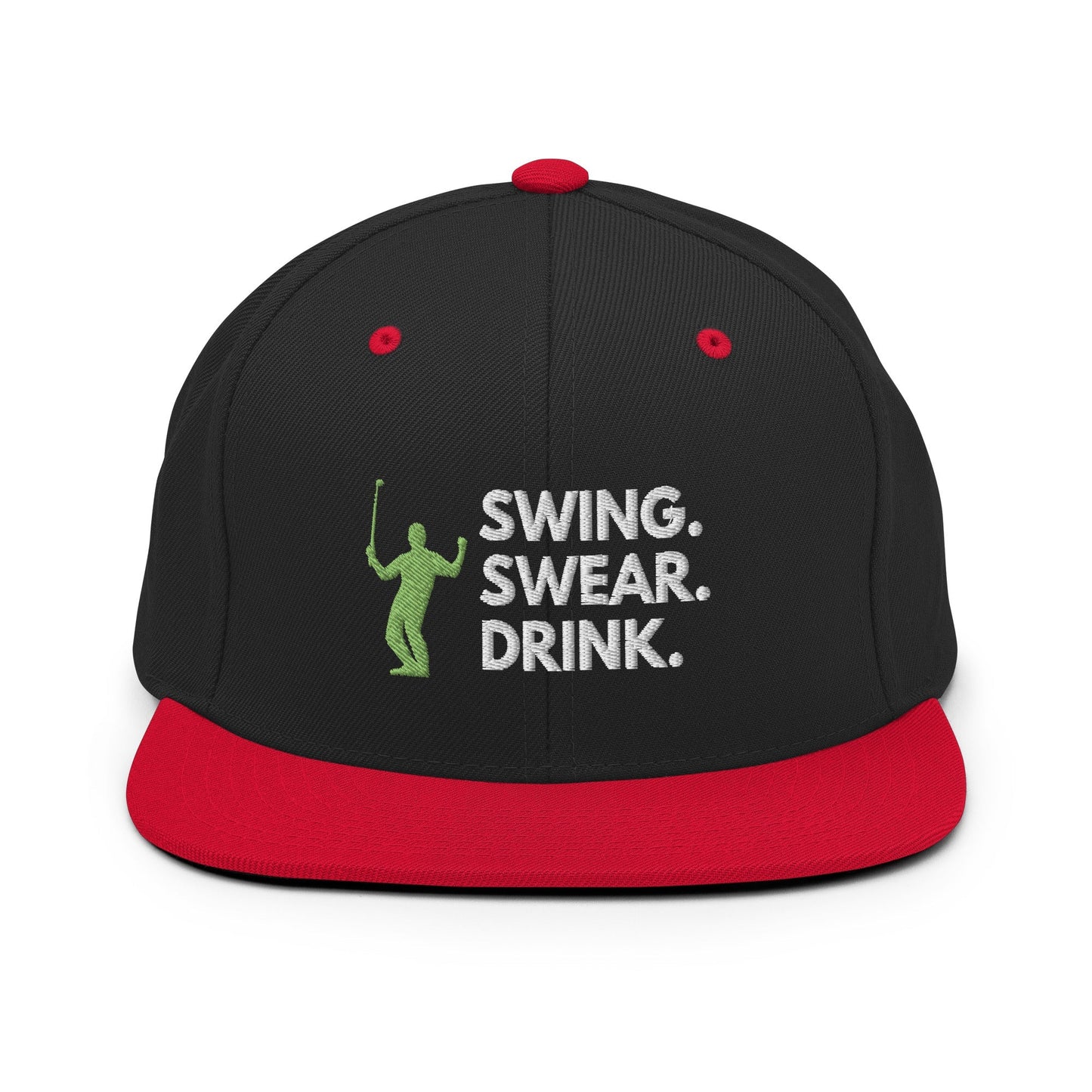 Funny Golfer Gifts  Snapback Hat Black/ Red Swing. Swear. Drink Snapback Hat