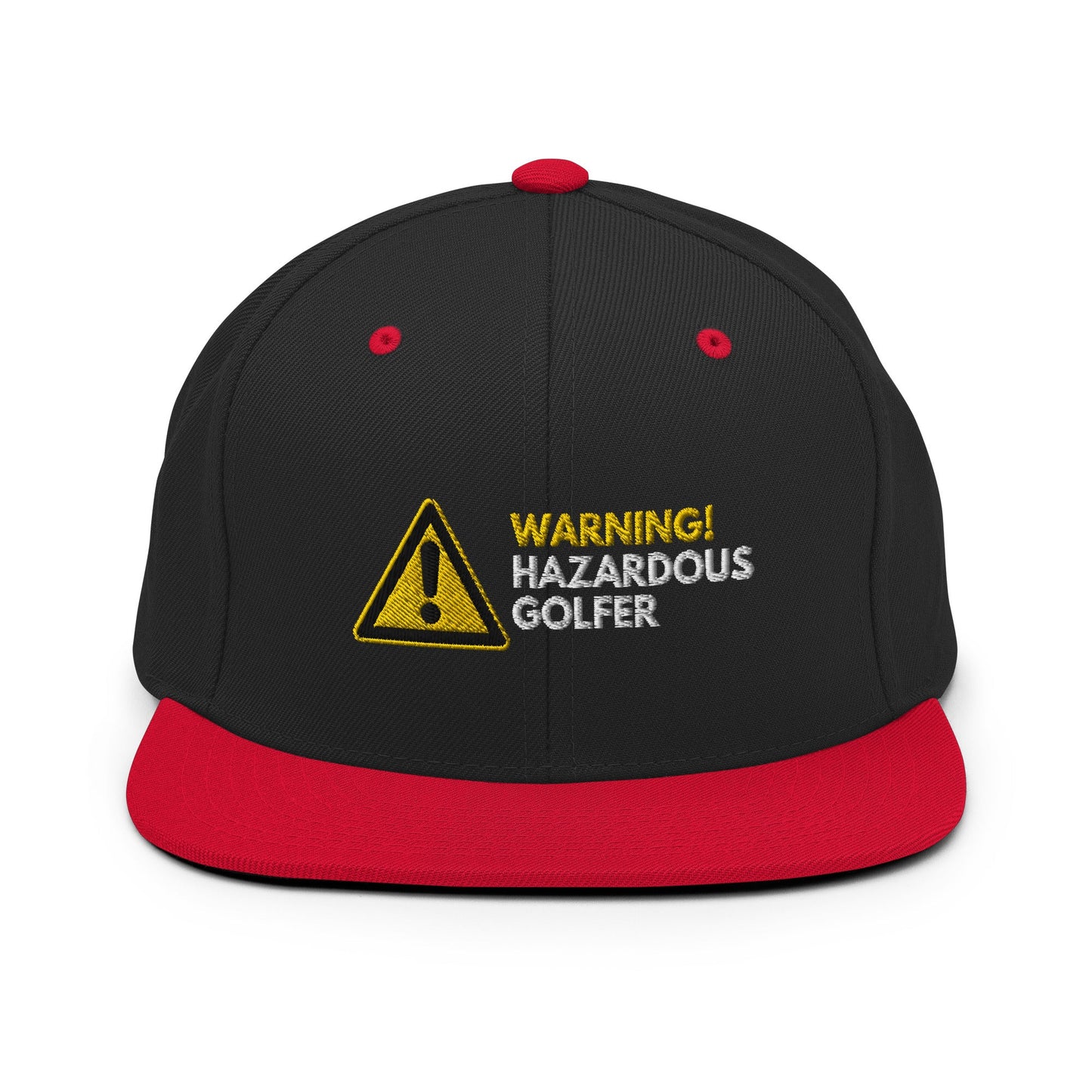 Funny Golfer Gifts  Snapback Hat Black/ Red Warning Hazardous Golfer Snapback Hat
