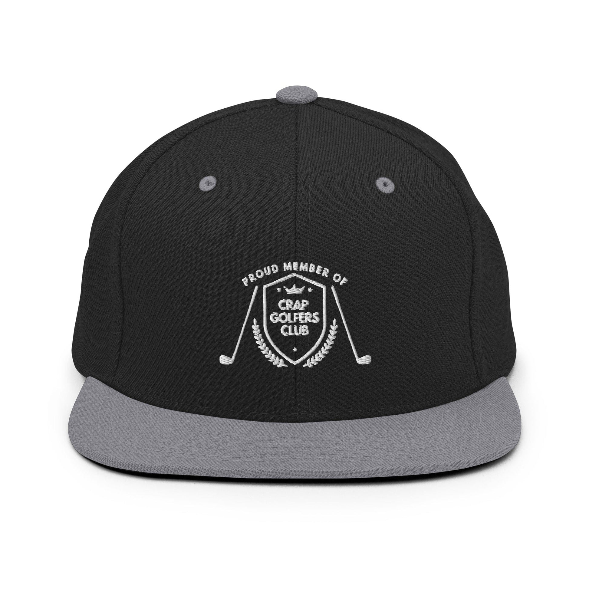 Funny Golfer Gifts  Snapback Hat Black/ Silver Crap Golfers Club Snapback Hat