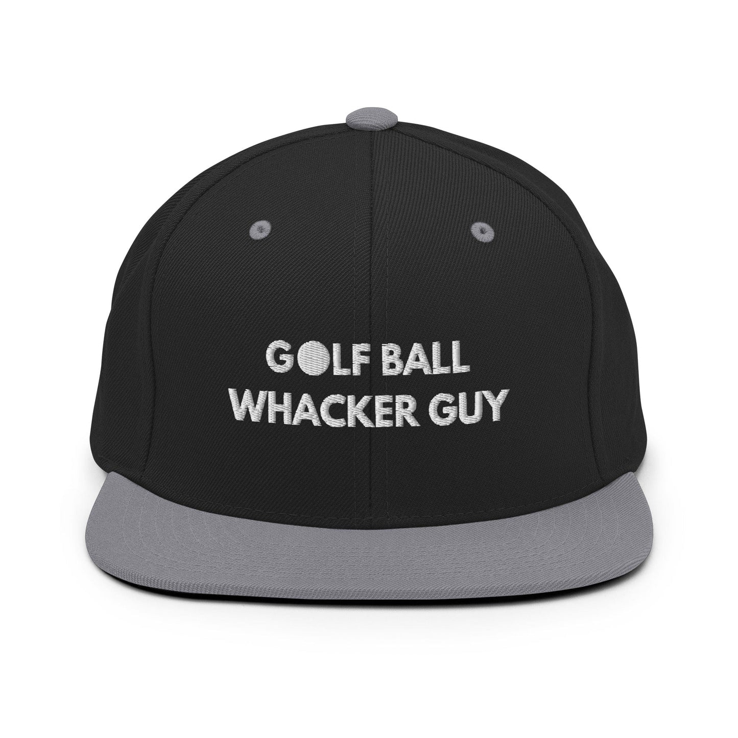 Funny Golfer Gifts  Snapback Hat Black/ Silver Golf Ball Whacker Guy Hat Snapback Hat