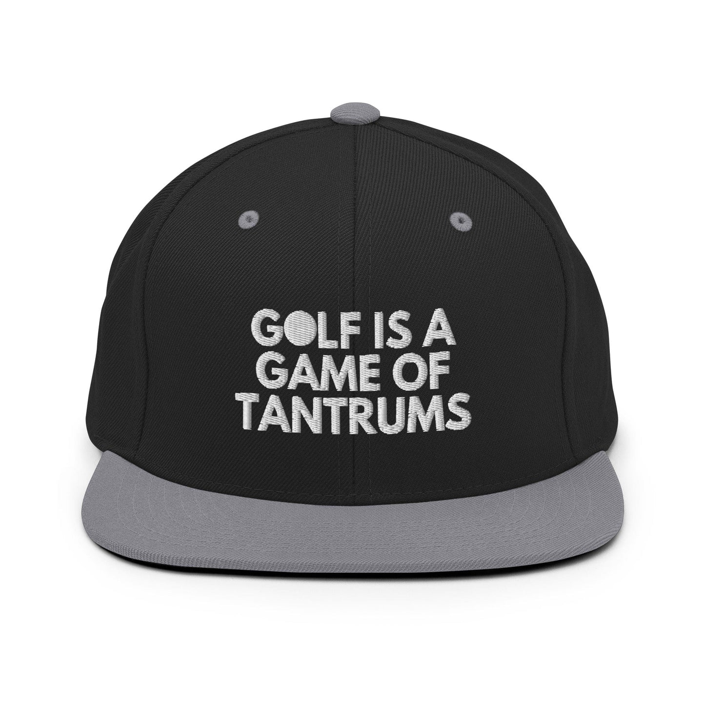 Funny Golfer Gifts  Snapback Hat Black/ Silver Golf Is A Game Of Tantrums Hat Snapback Hat