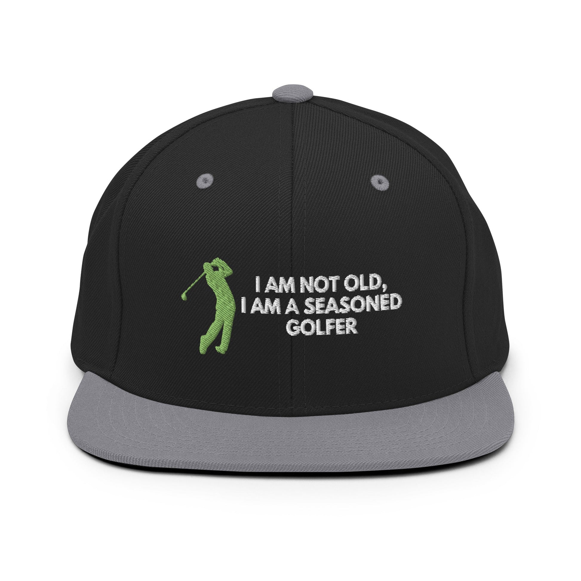 Funny Golfer Gifts  Snapback Hat Black/ Silver Im Not Old I Am A Seasoned Golfer Hat Snapback Hat