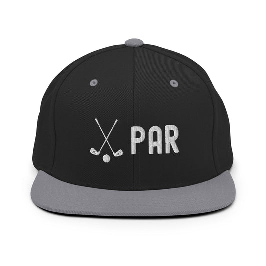 Funny Golfer Gifts  Snapback Hat Black/ Silver Par Golf Club Golfball Hat Snapback Hat