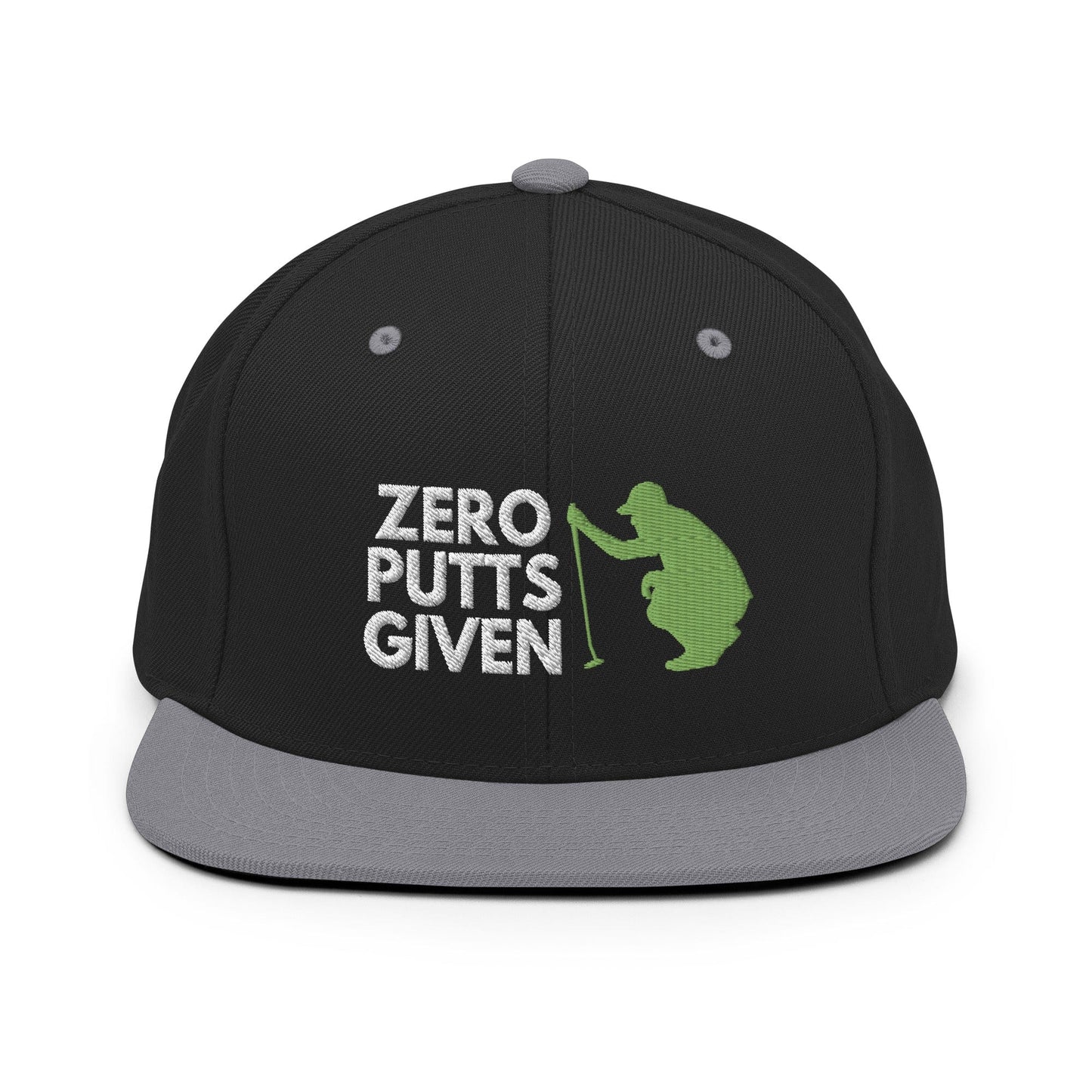 Funny Golfer Gifts  Snapback Hat Black/ Silver Zero Putts Given Hat Snapback Hat
