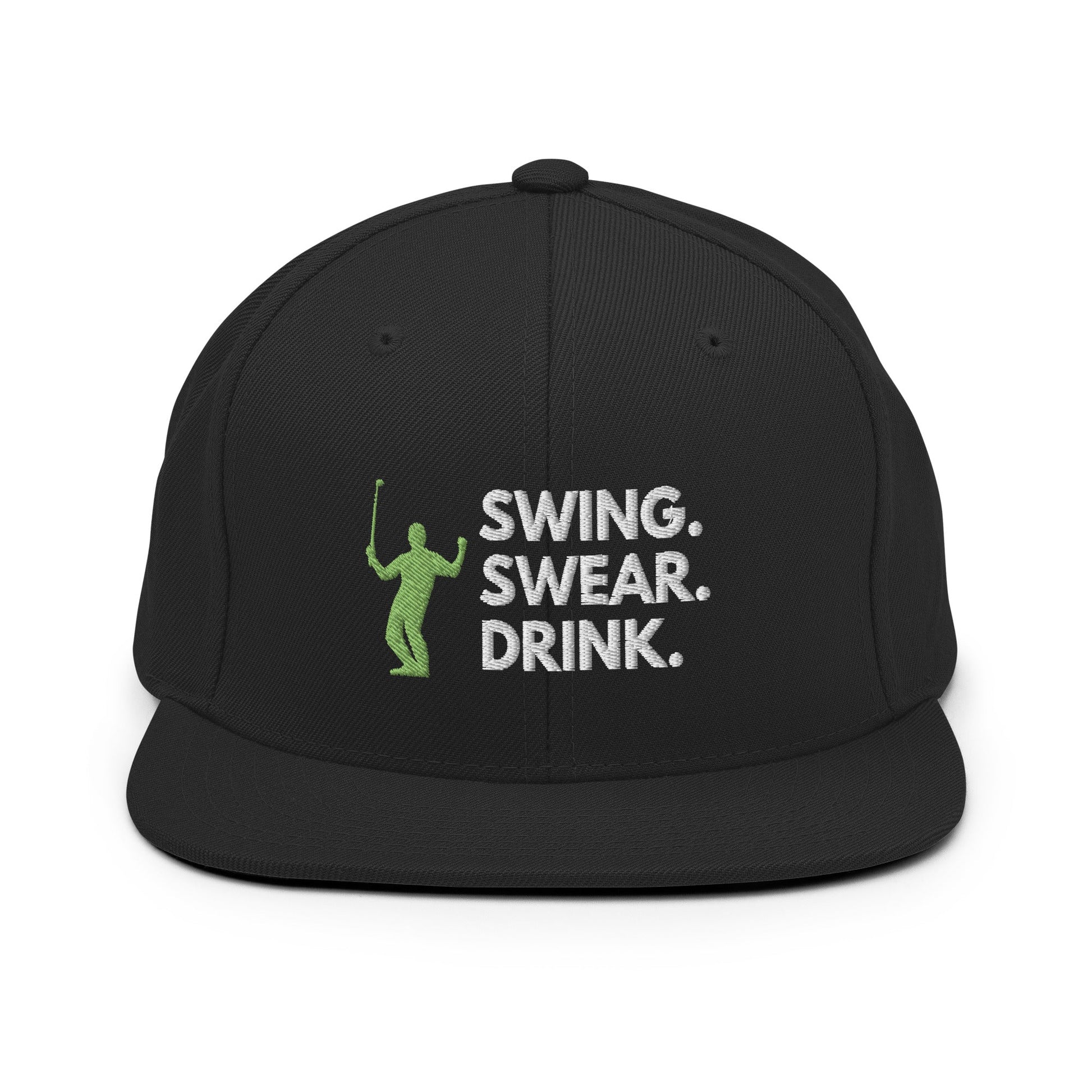 Funny Golfer Gifts  Snapback Hat Black Swing. Swear. Drink Snapback Hat