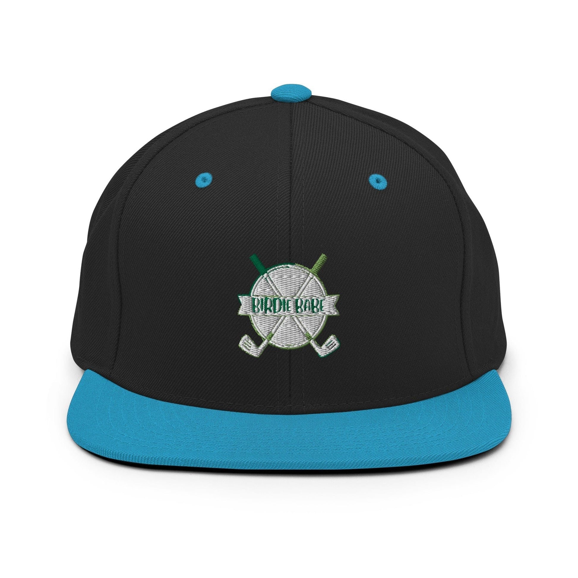 Funny Golfer Gifts  Snapback Hat Black/ Teal Birdie Babe Snapback Hat