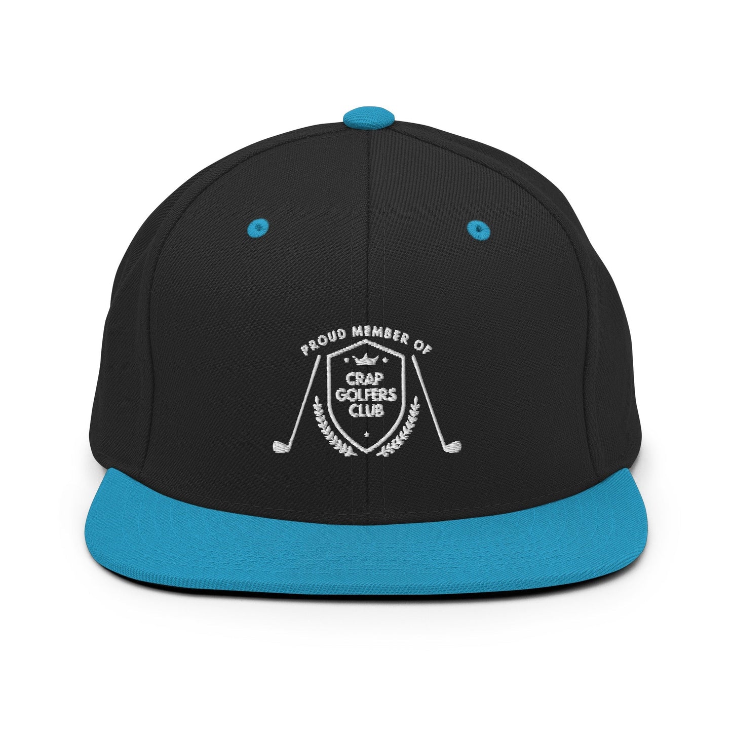 Funny Golfer Gifts  Snapback Hat Black/ Teal Crap Golfers Club Snapback Hat