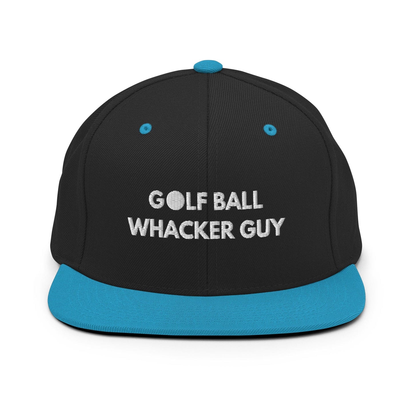 Funny Golfer Gifts  Snapback Hat Black/ Teal Golf Ball Whacker Guy Hat Snapback Hat