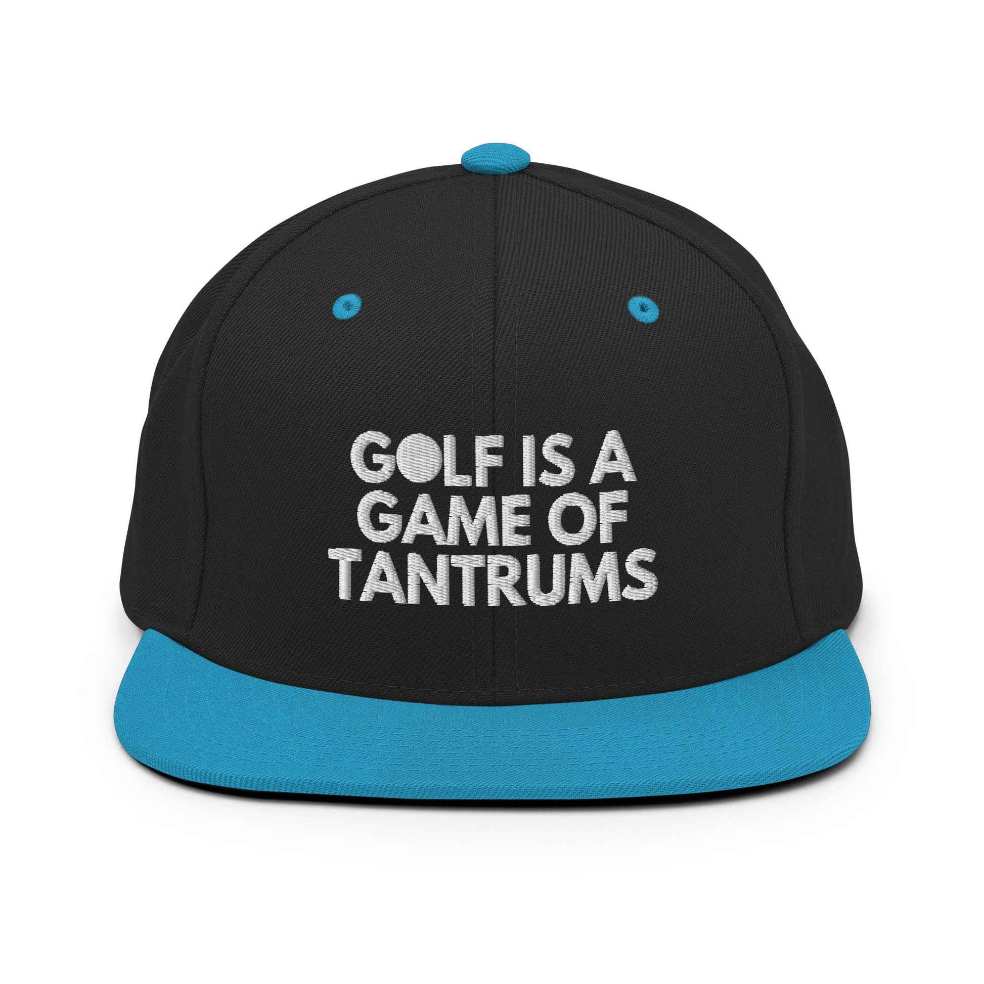 Funny Golfer Gifts  Snapback Hat Black/ Teal Golf Is A Game Of Tantrums Hat Snapback Hat