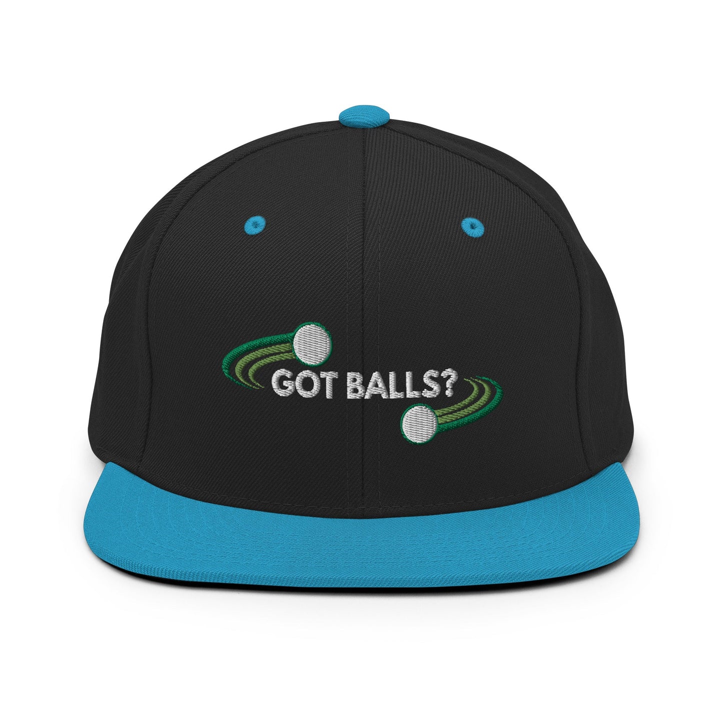 Funny Golfer Gifts  Snapback Hat Black/ Teal Got Balls Snapback Hat