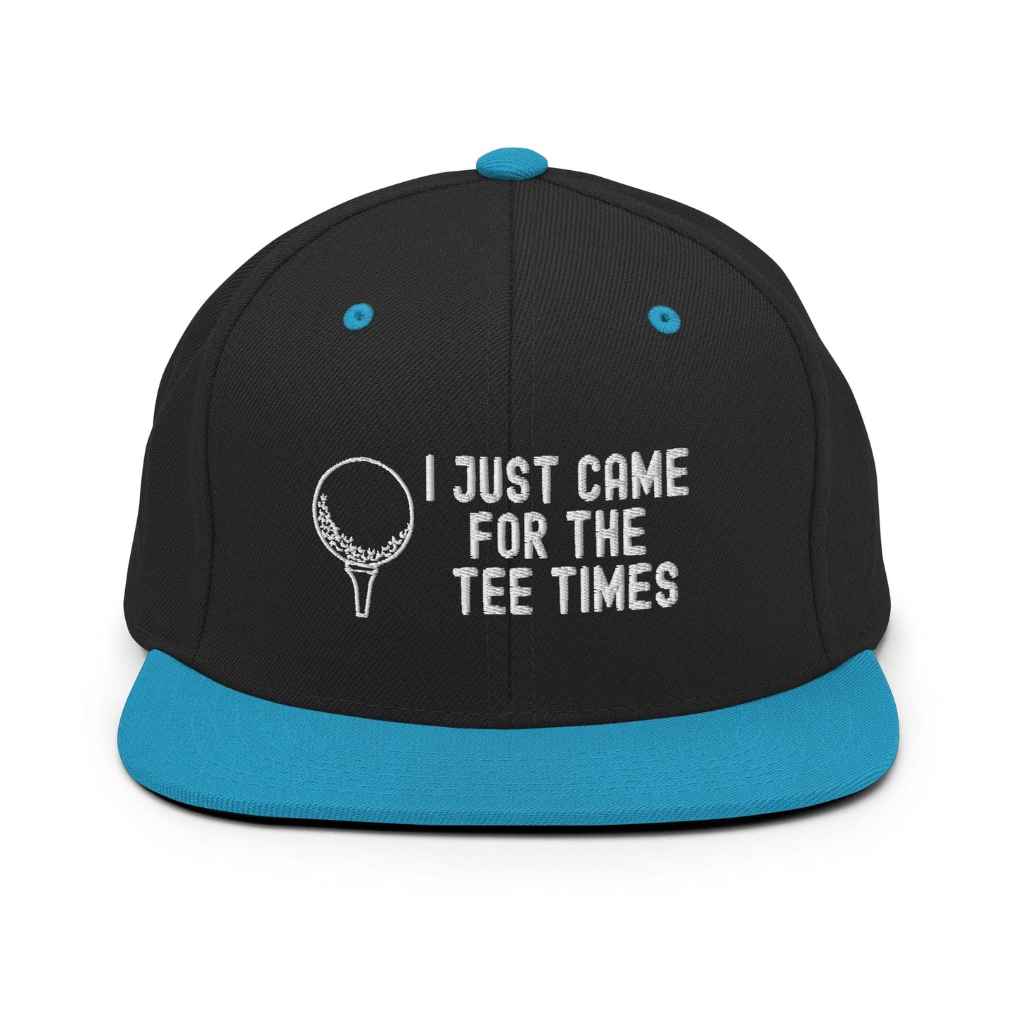 Funny Golfer Gifts  Snapback Hat Black/ Teal I Just Came For The Tee Times Snapback Hat
