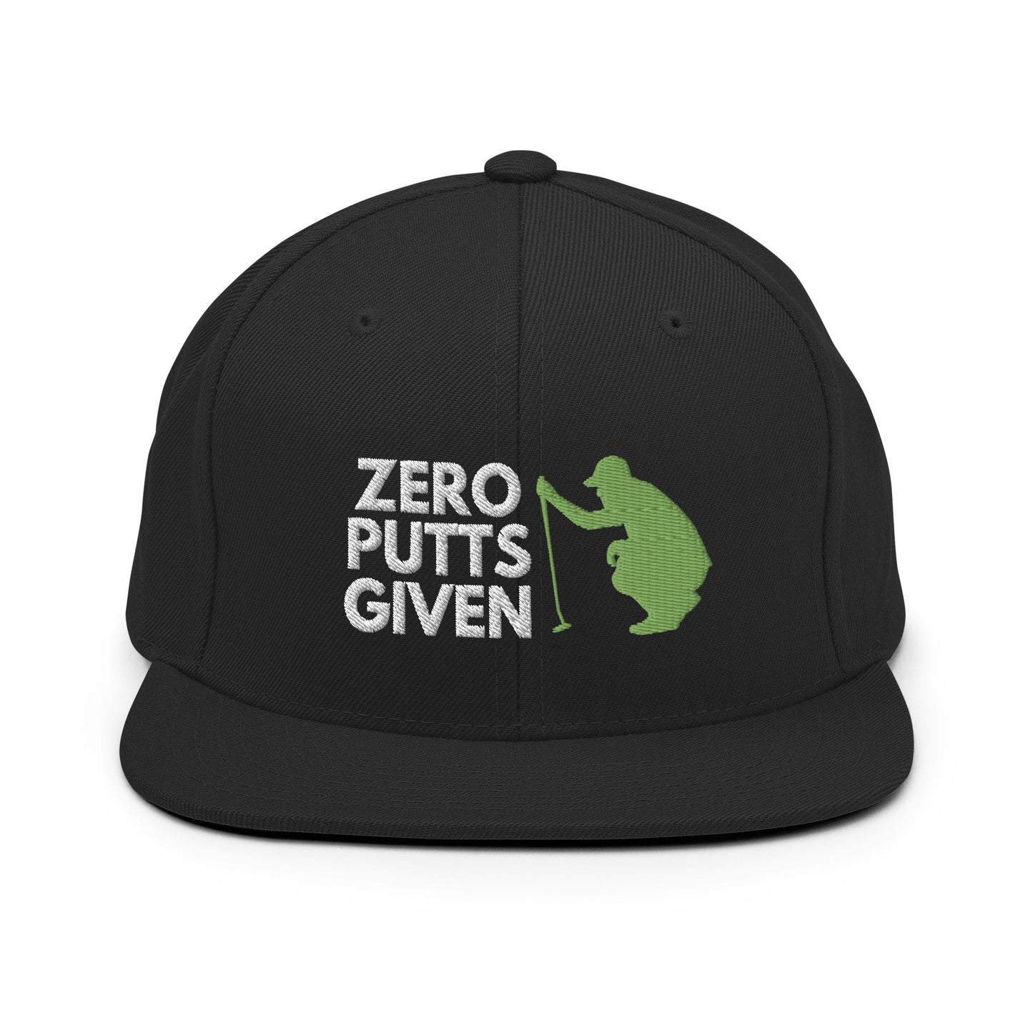 Funny Golfer Gifts  Snapback Hat Black Zero Putts Given Hat Snapback Hat