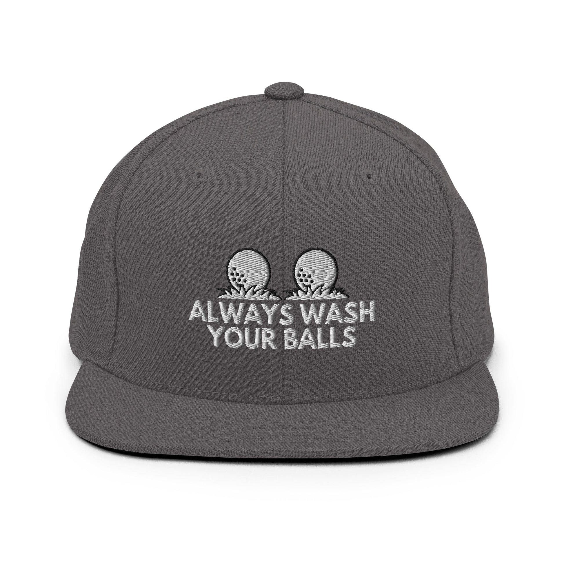 Funny Golfer Gifts  Snapback Hat Dark Grey Always Wash Your Balls Hat Snapback Hat