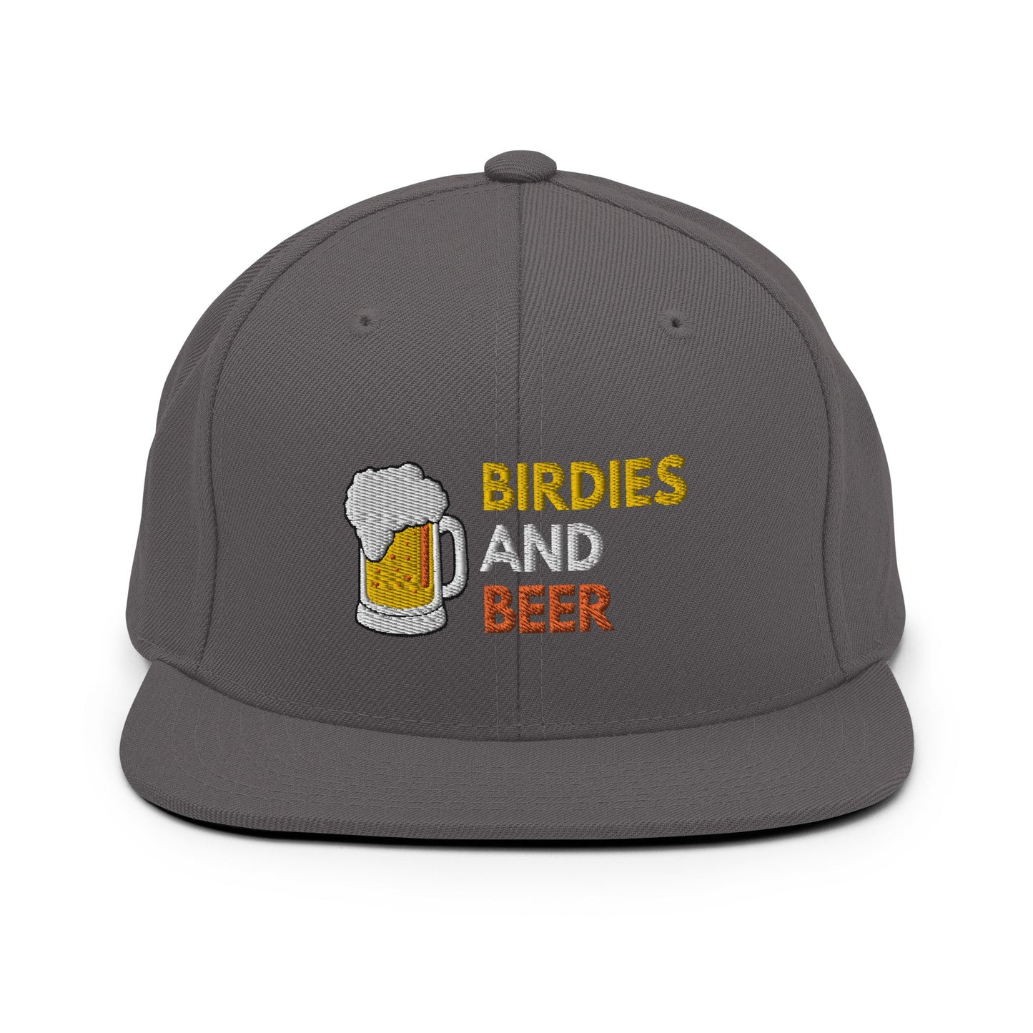 Funny Golfer Gifts  Snapback Hat Dark Grey Birdies and Beer Snapback Hat