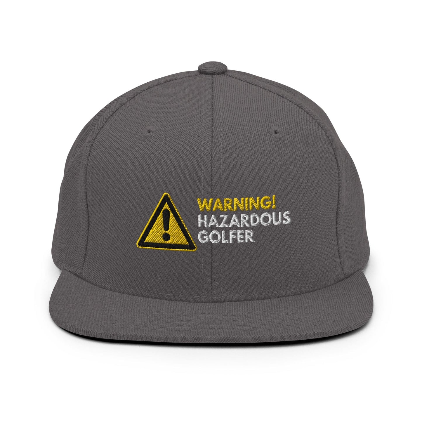 Funny Golfer Gifts  Snapback Hat Dark Grey Warning Hazardous Golfer Snapback Hat