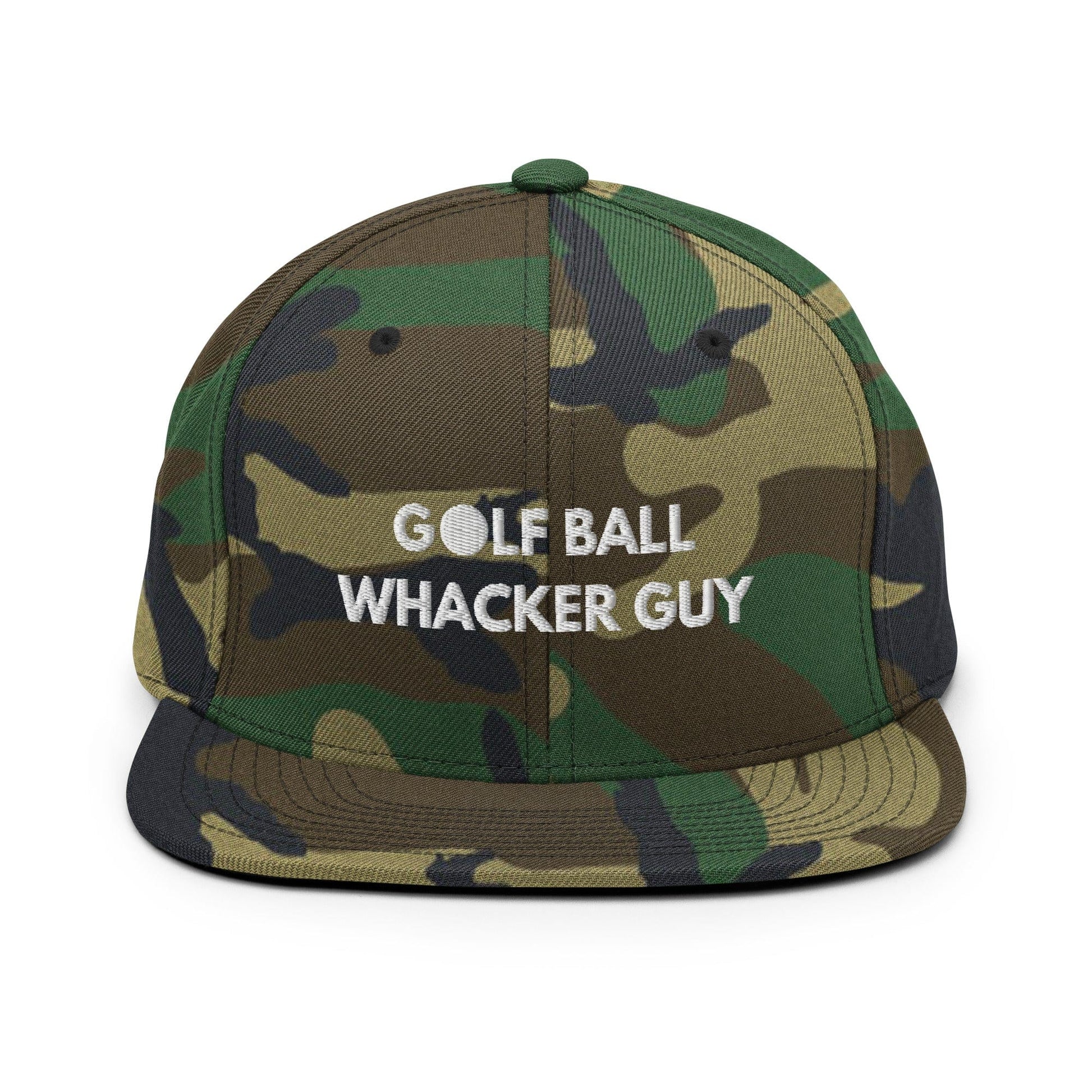 Funny Golfer Gifts  Snapback Hat Green Camo Golf Ball Whacker Guy Hat Snapback Hat