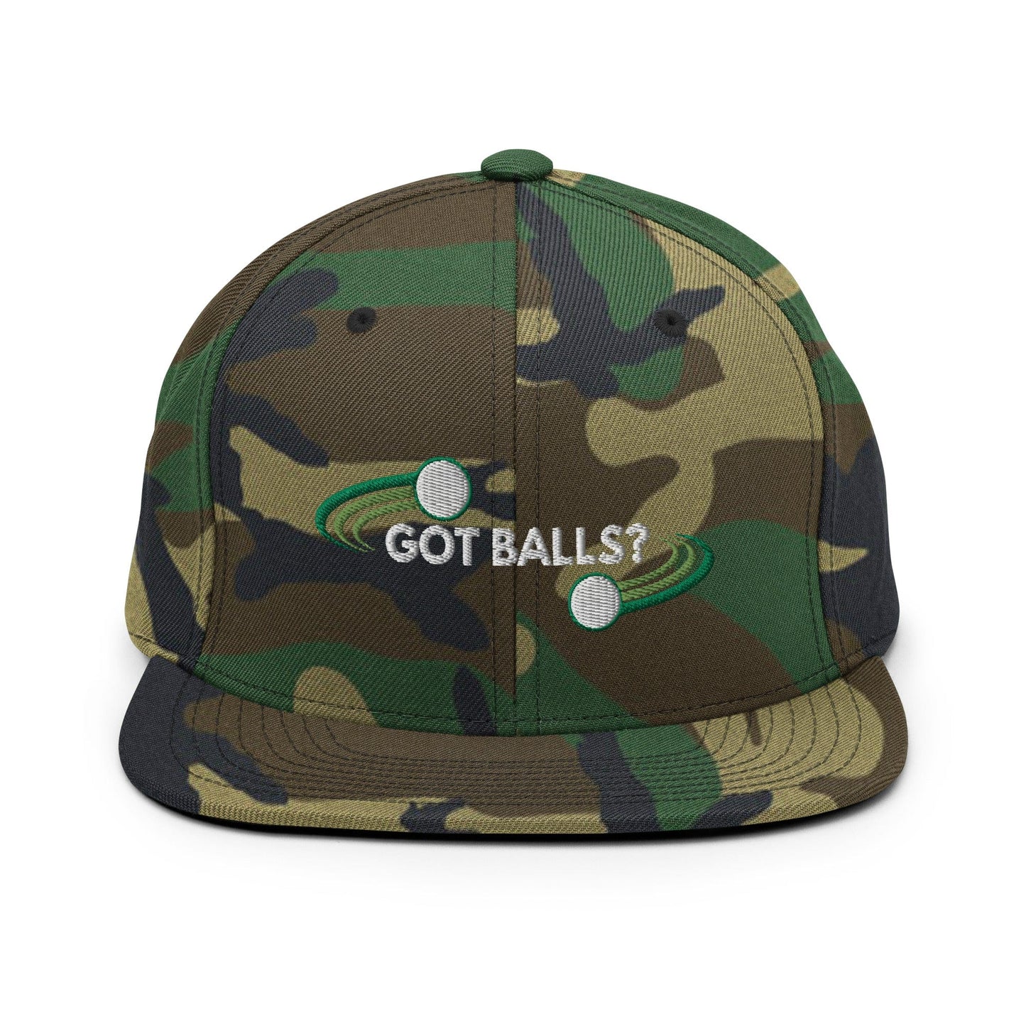 Funny Golfer Gifts  Snapback Hat Green Camo Got Balls Snapback Hat