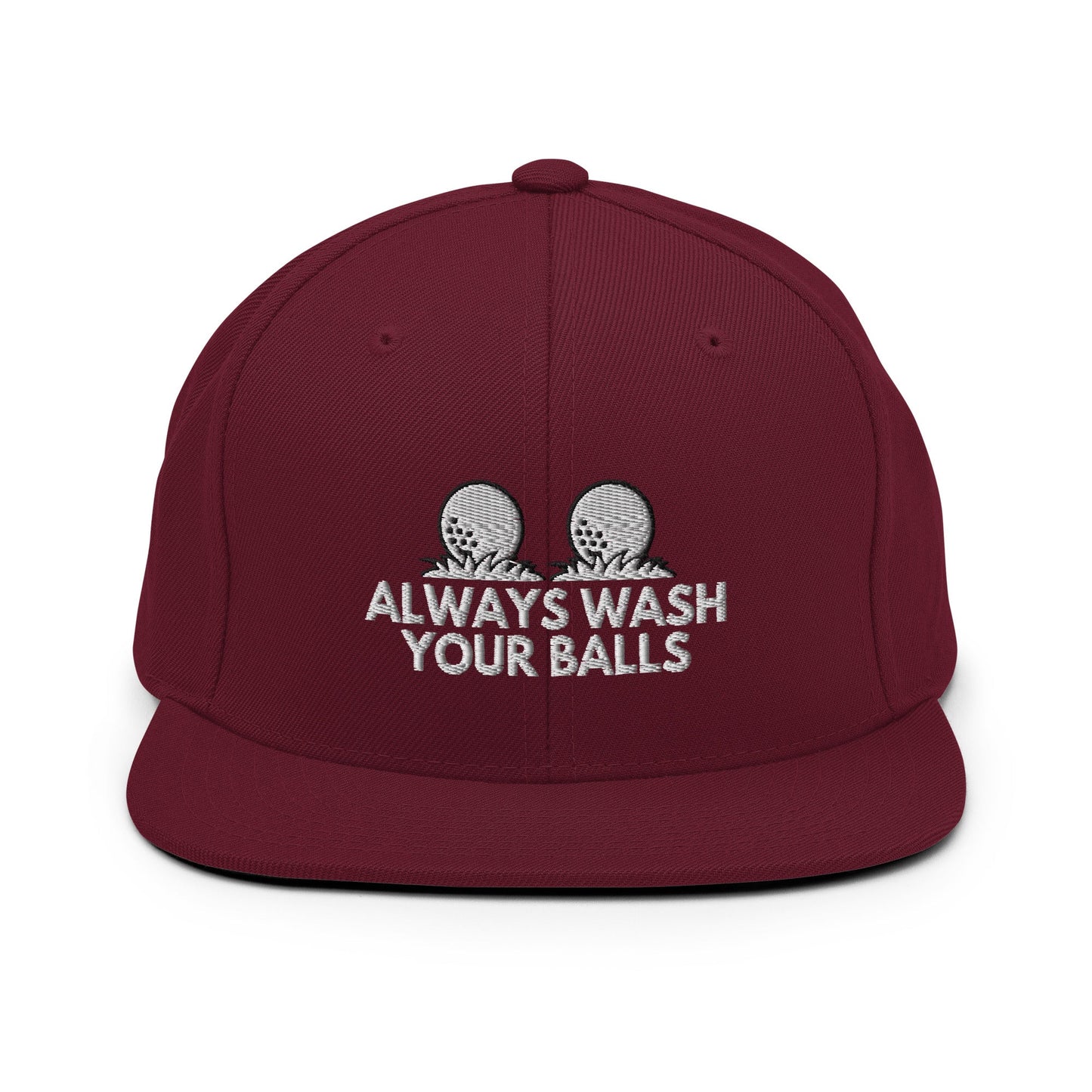 Funny Golfer Gifts  Snapback Hat Maroon Always Wash Your Balls Hat Snapback Hat