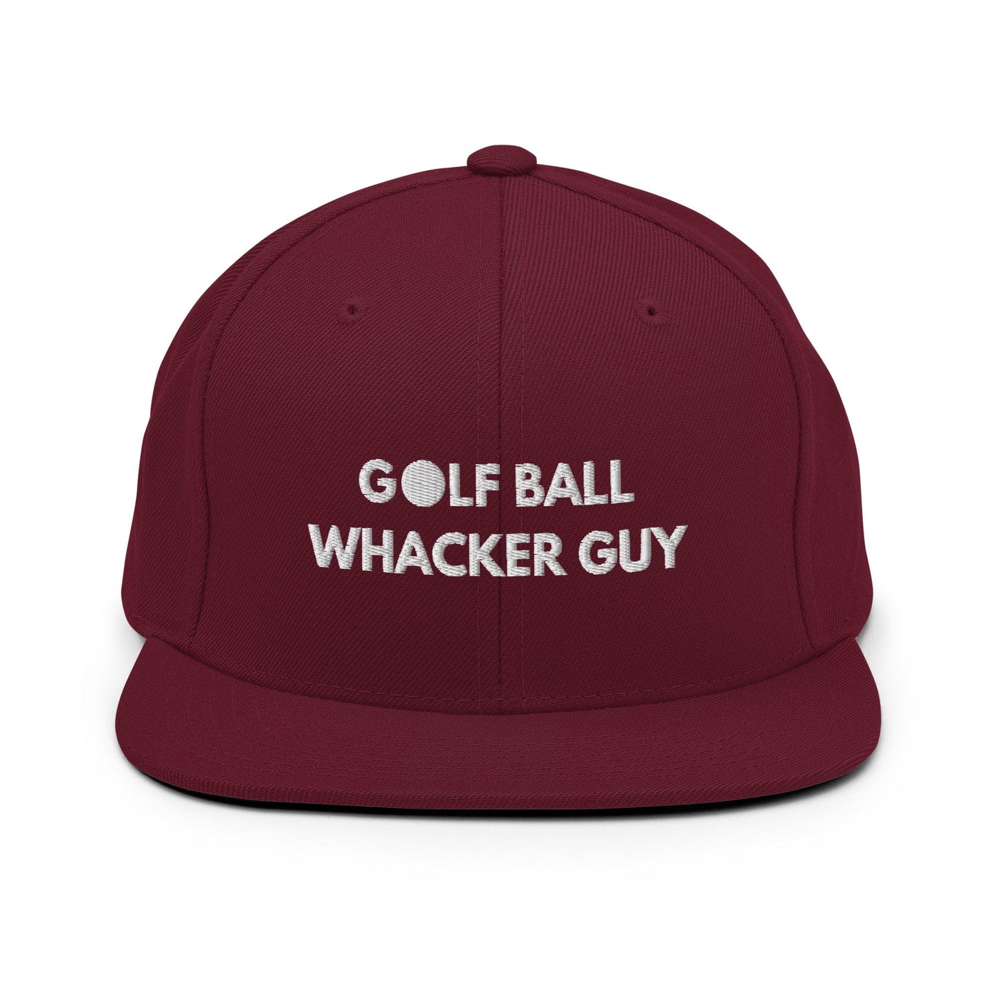 Funny Golfer Gifts  Snapback Hat Maroon Golf Ball Whacker Guy Hat Snapback Hat